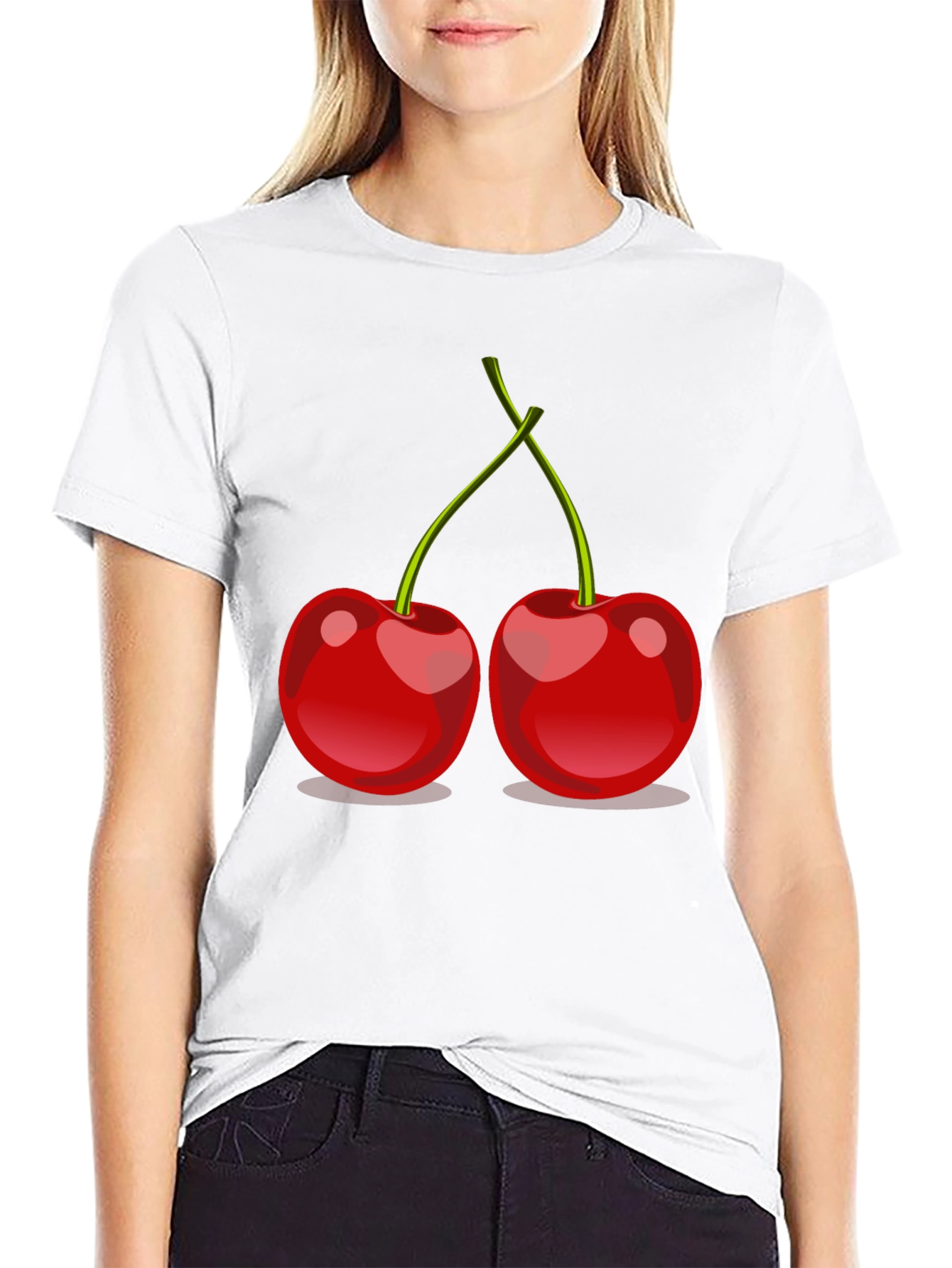Cherry Graphic Tee - Stylish Black T-Shirt