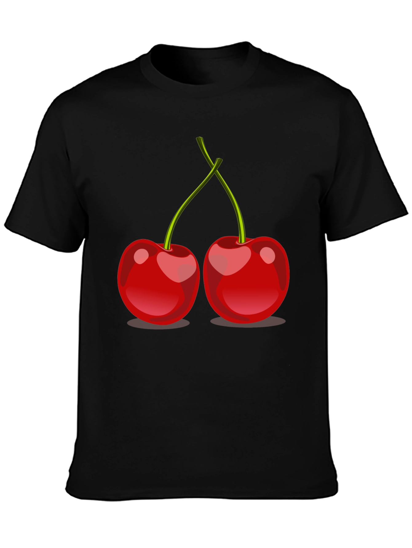 Cherry Graphic Tee - Stylish Black T-Shirt