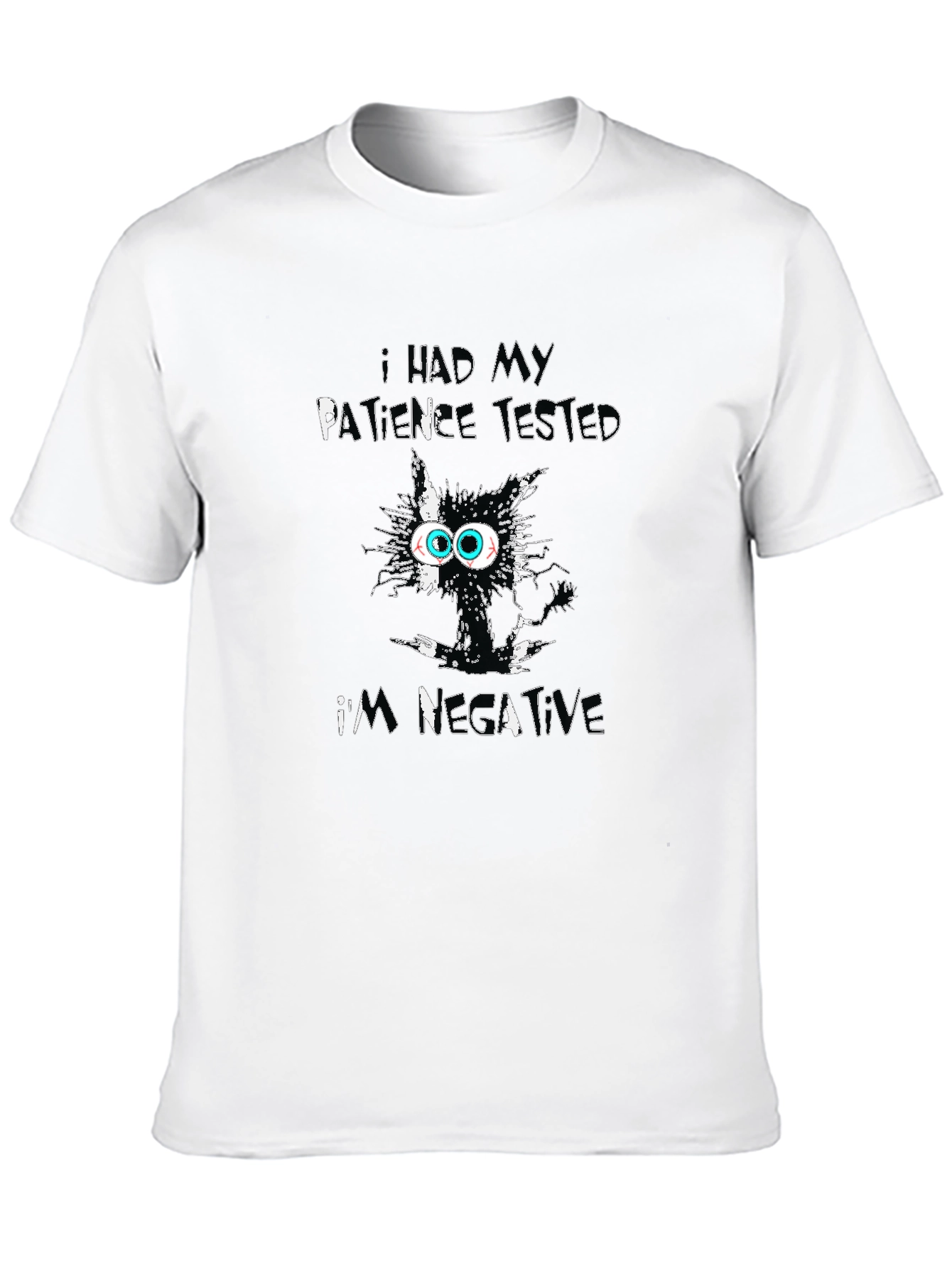 Patience Tested Negative Black Cat T-Shirt