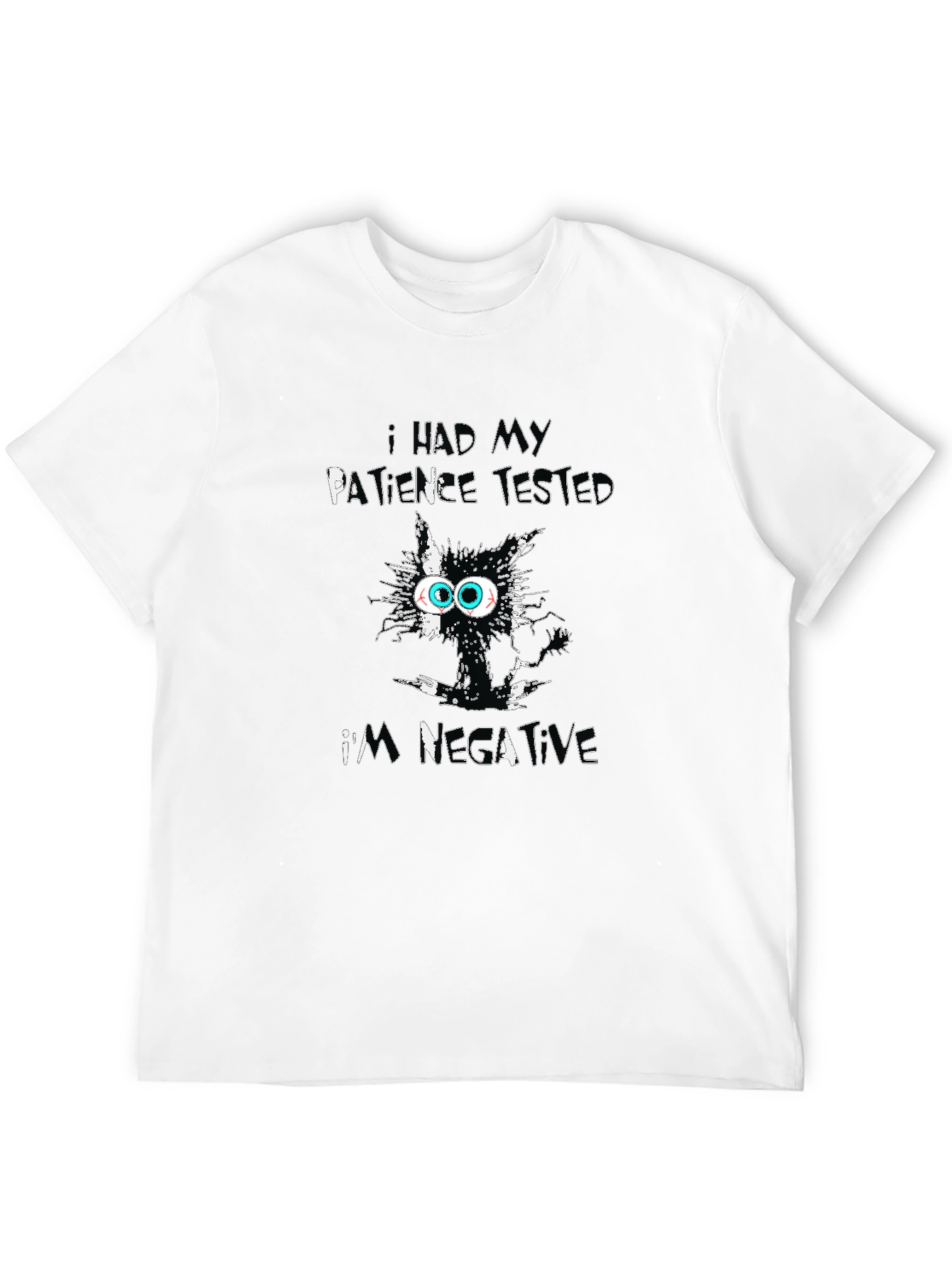 Patience Tested Negative Black Cat T-Shirt