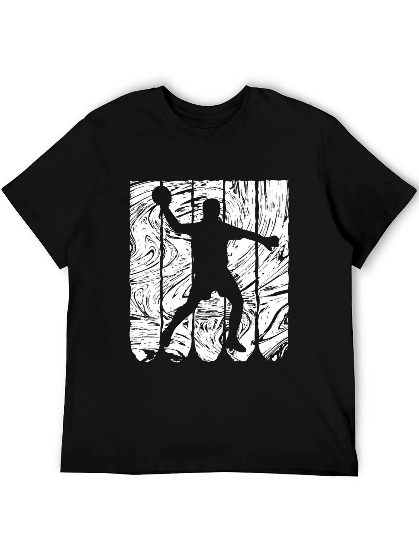 Handball Player Graphic Black T-Shirt