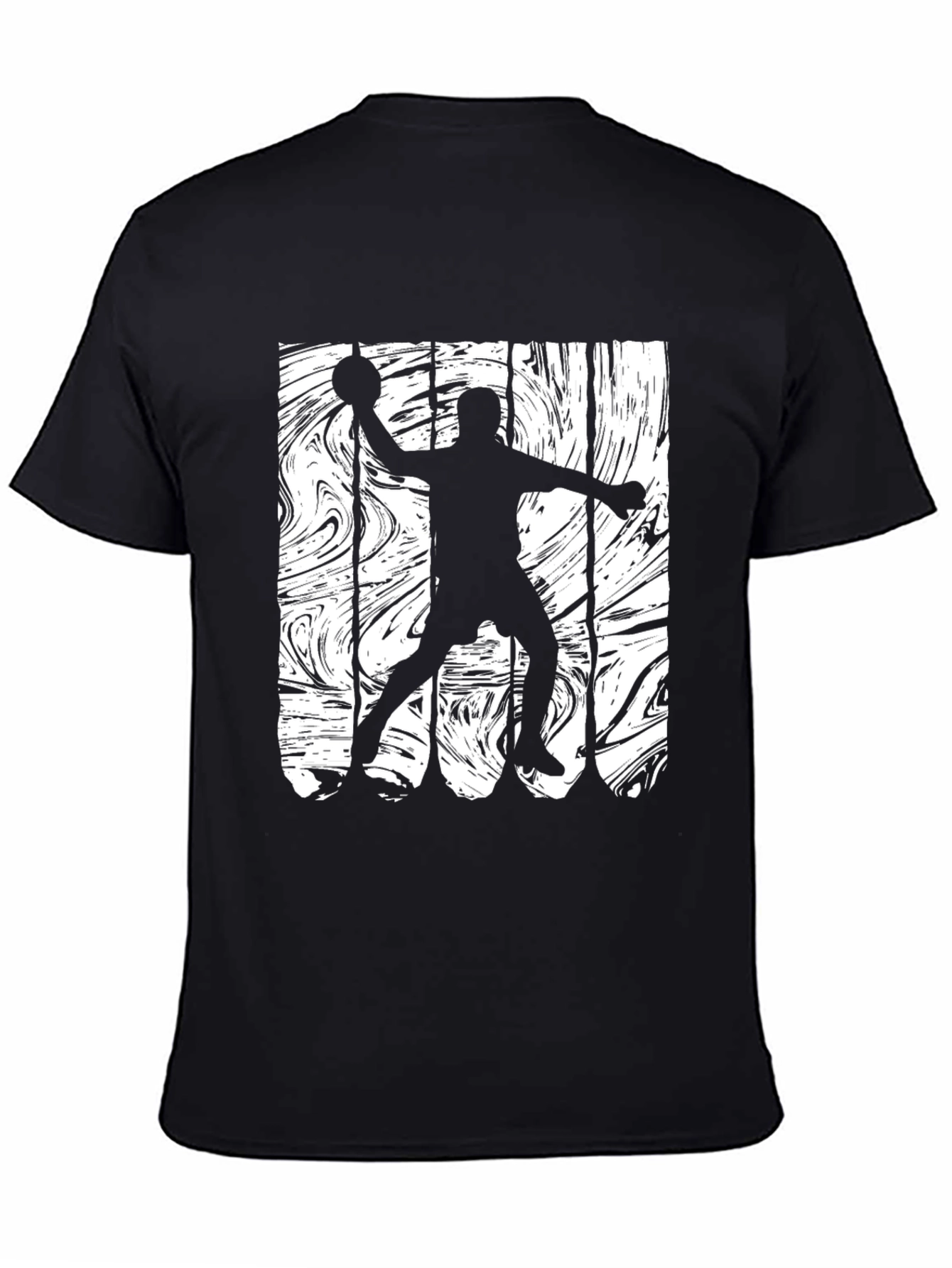 Handball Player Graphic Black T-Shirt
