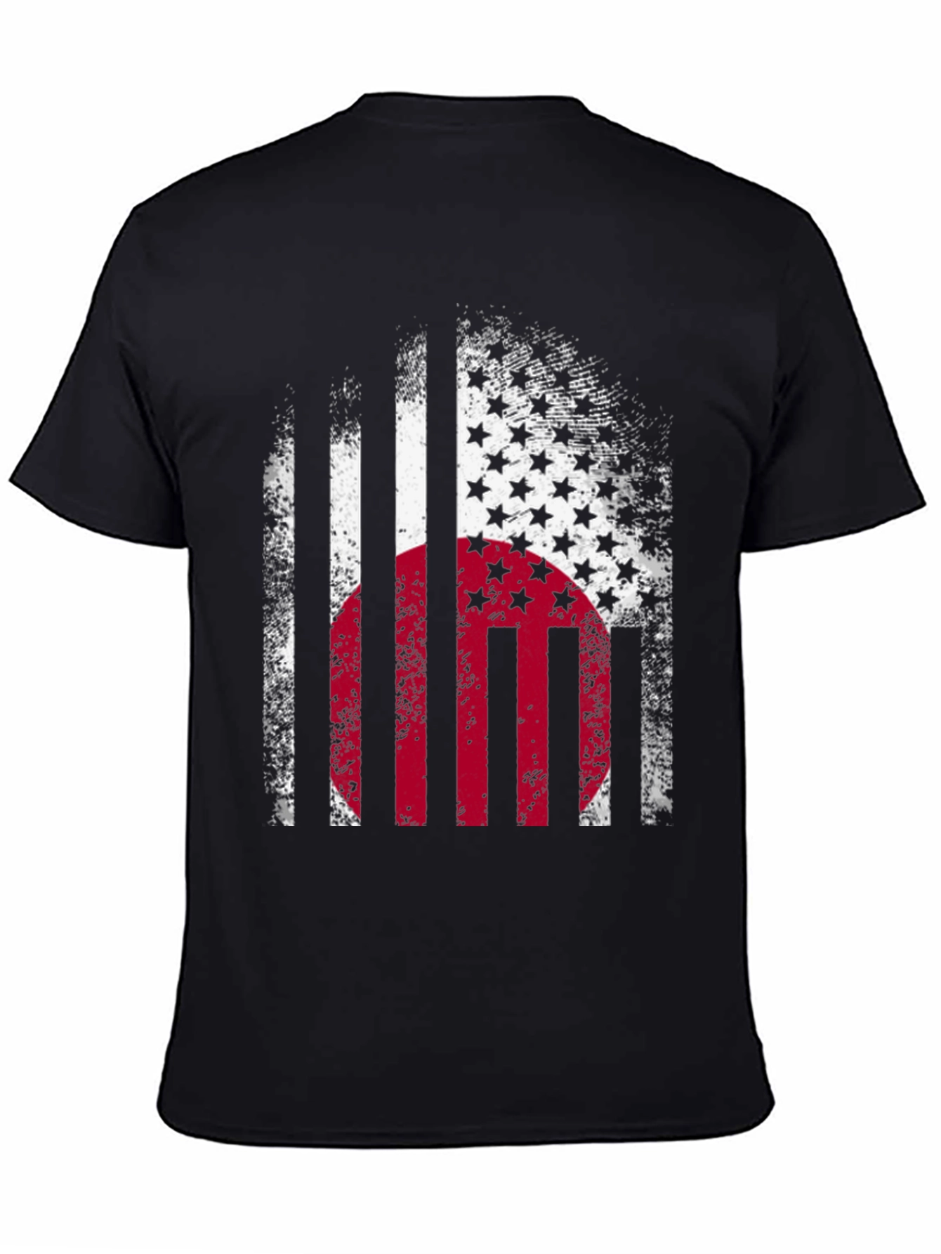 USA Japan Flag Graphic Print T-Shirt