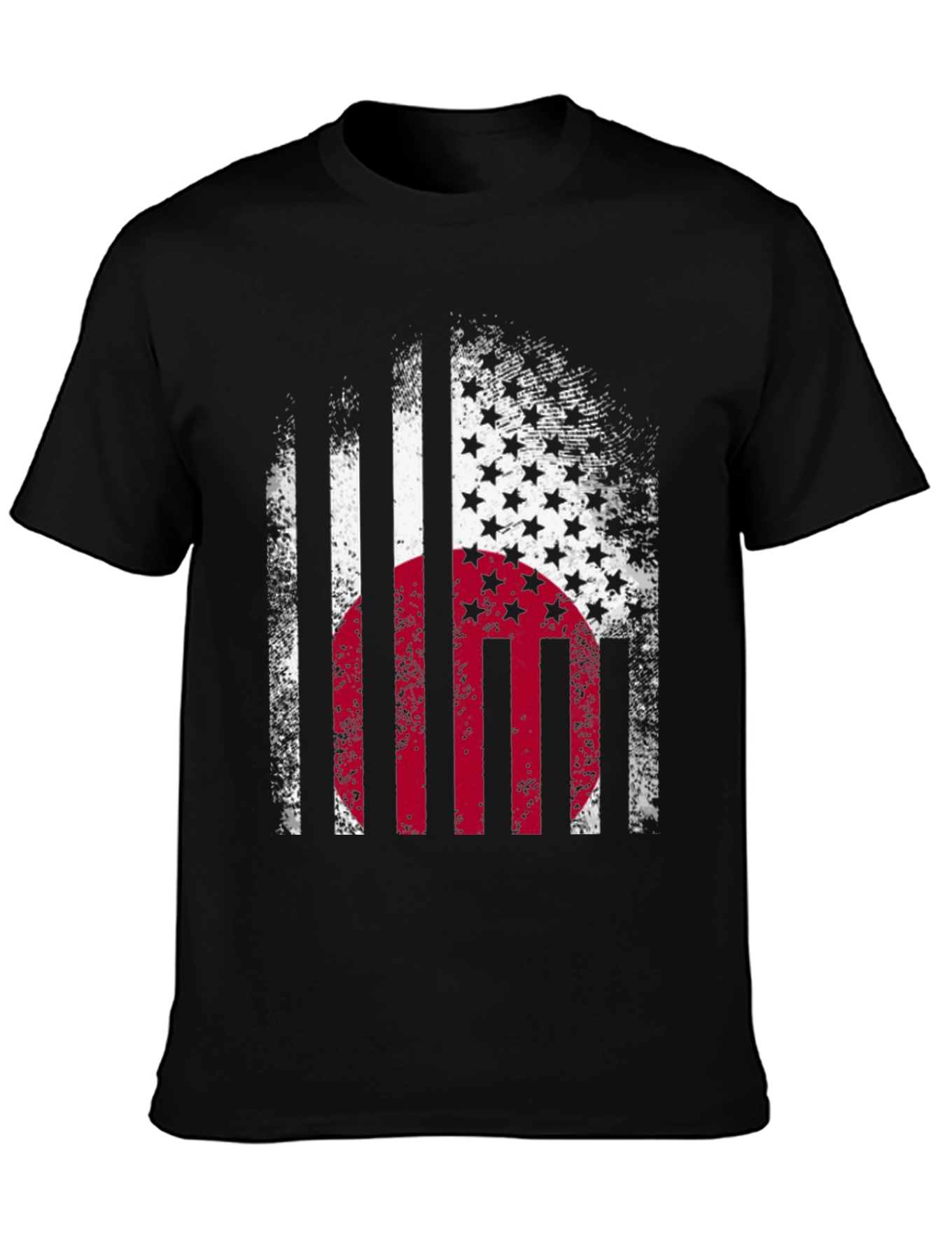 USA Japan Flag Graphic Print T-Shirt