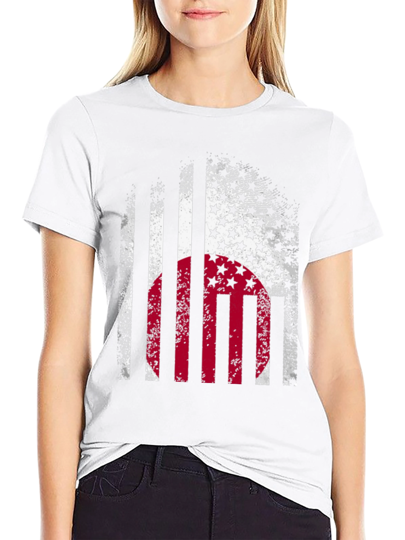 USA Japan Flag Graphic Print T-Shirt