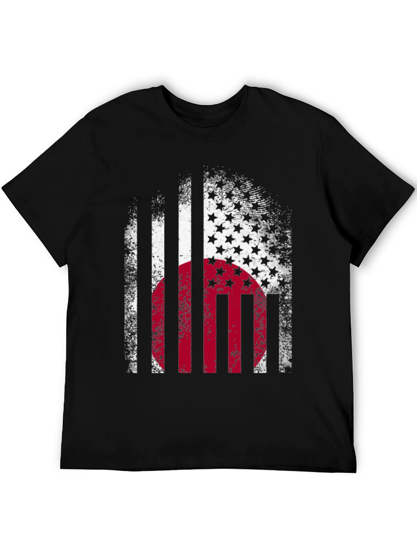 USA Japan Flag Graphic Print T-Shirt