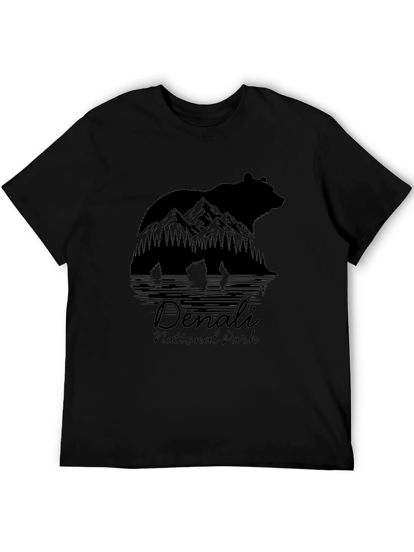 Denali National Park Bear Graphic Tee - Black