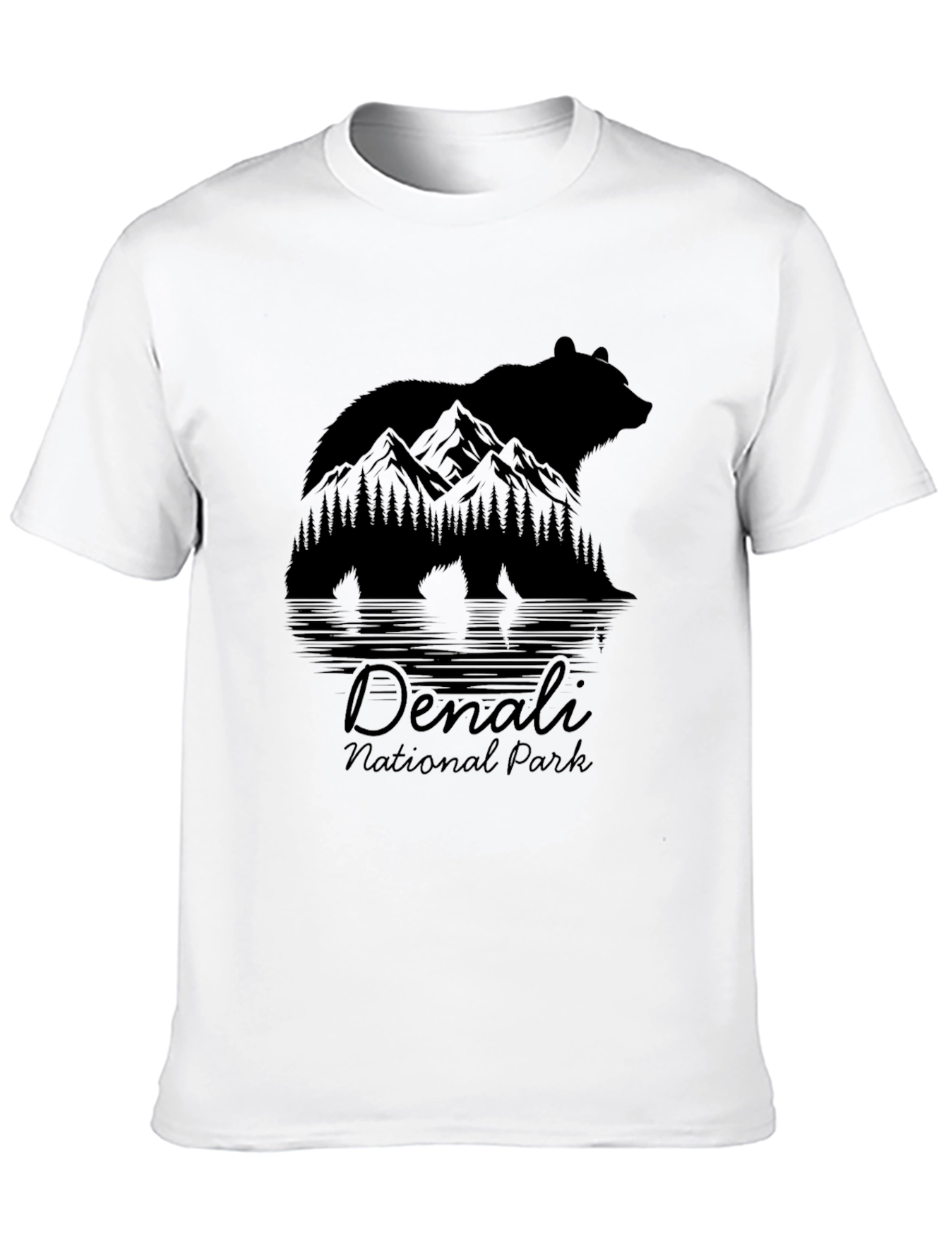 Denali National Park Bear Graphic Tee - Black