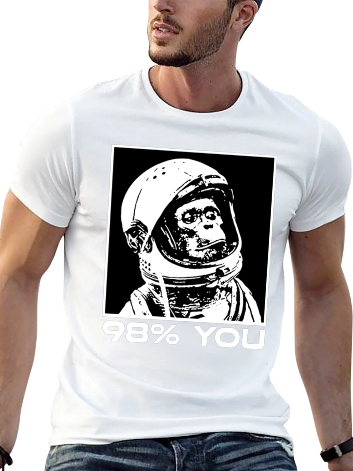 98% You Chimp Astronaut Black Graphic T-Shirt