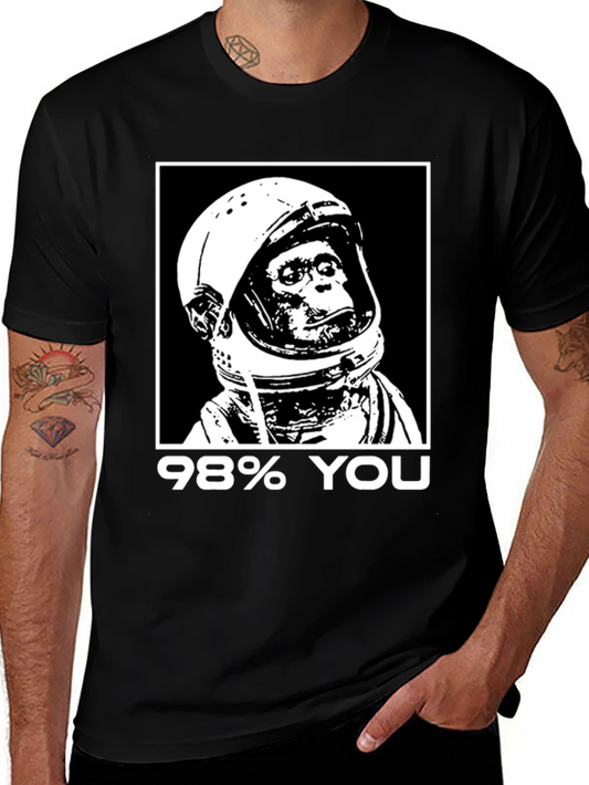 98% You Chimp Astronaut Black Graphic T-Shirt