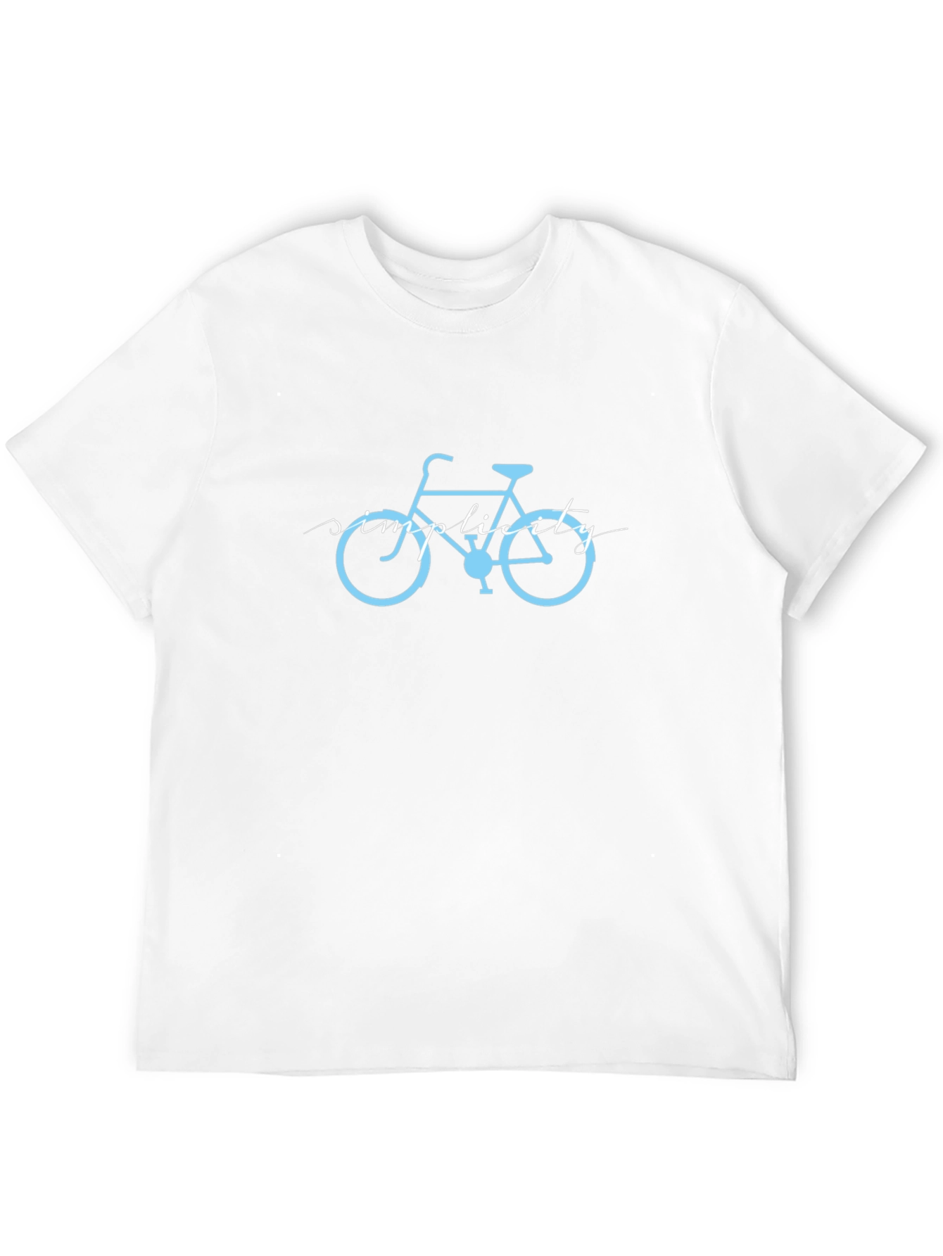 Mens Black T-Shirt with Light Blue Bike Graphic