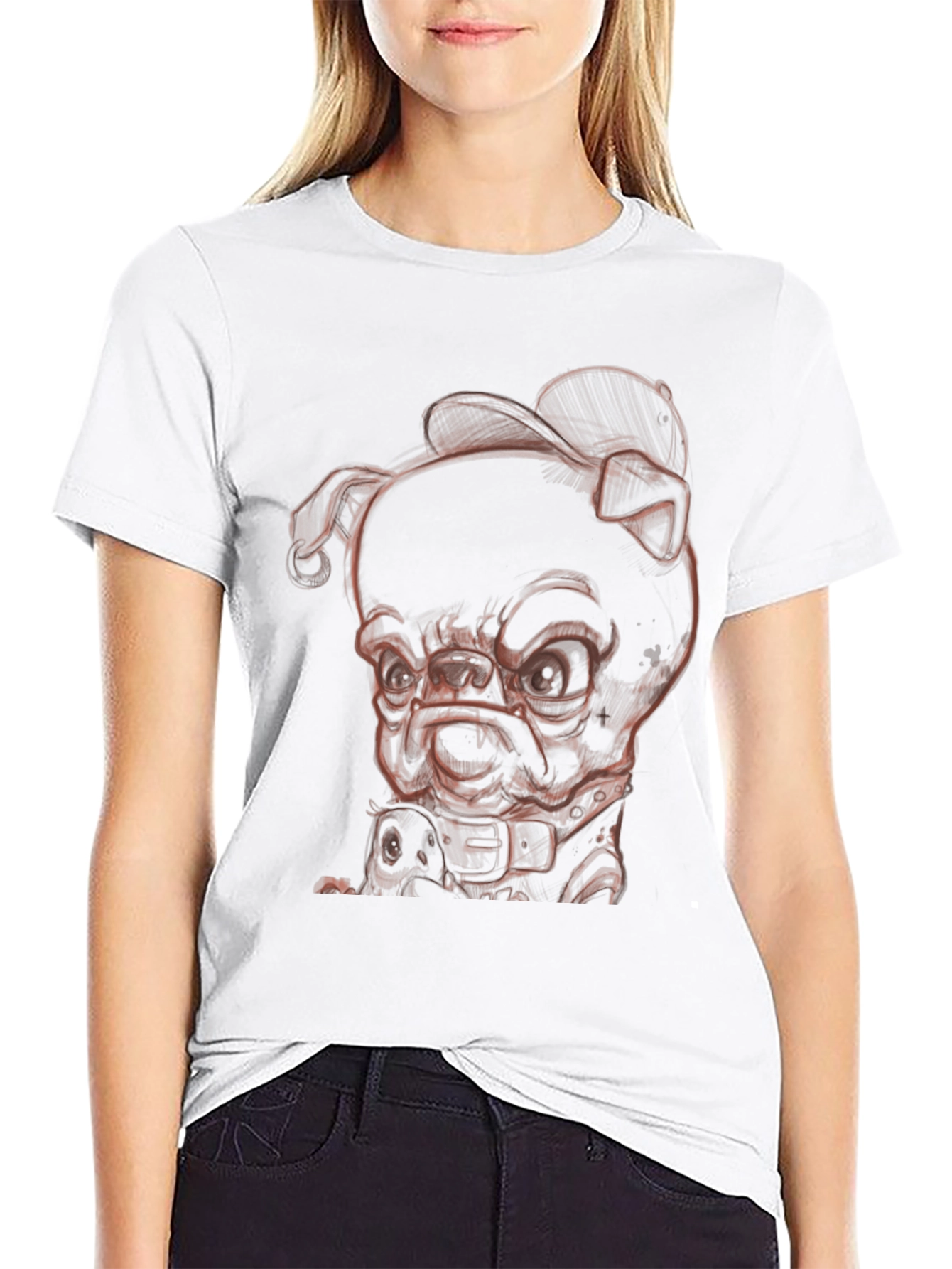 Cool Dog Graphic Tee - Black Cotton Blend
