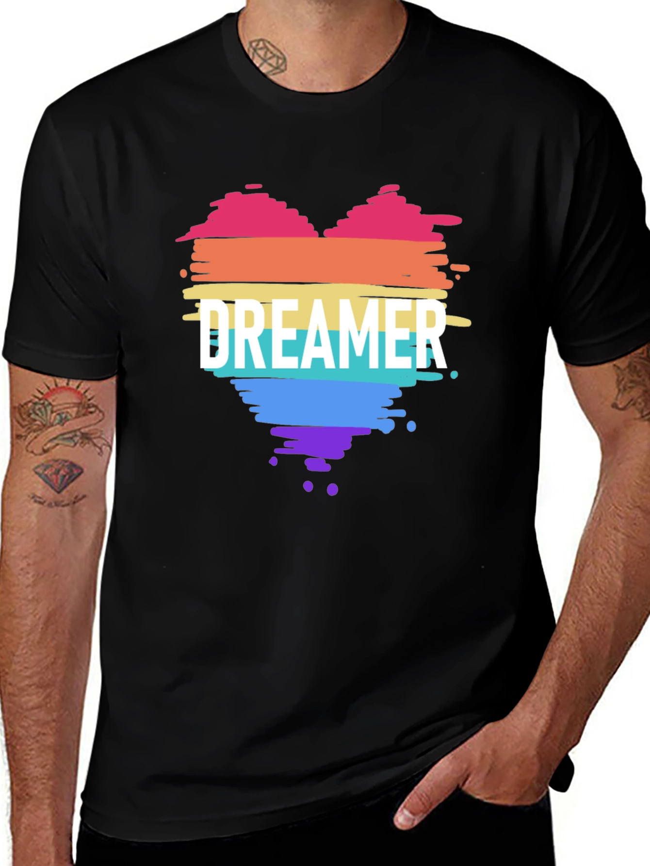 Dreamer Heart Pride T-Shirt - Black