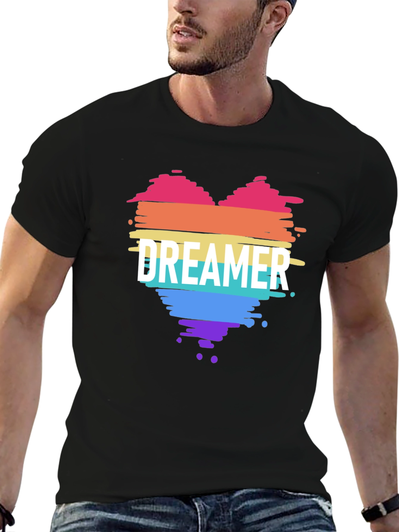Dreamer Heart Pride T-Shirt - Black
