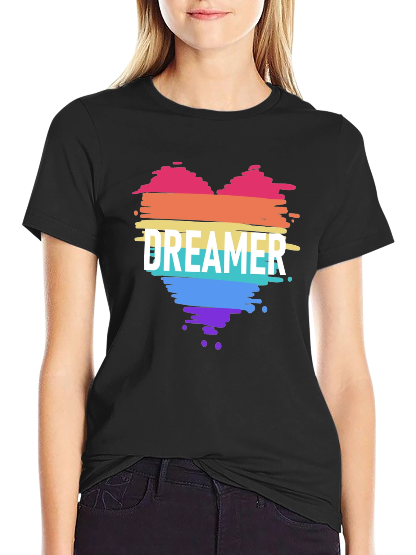 Dreamer Heart Pride T-Shirt - Black