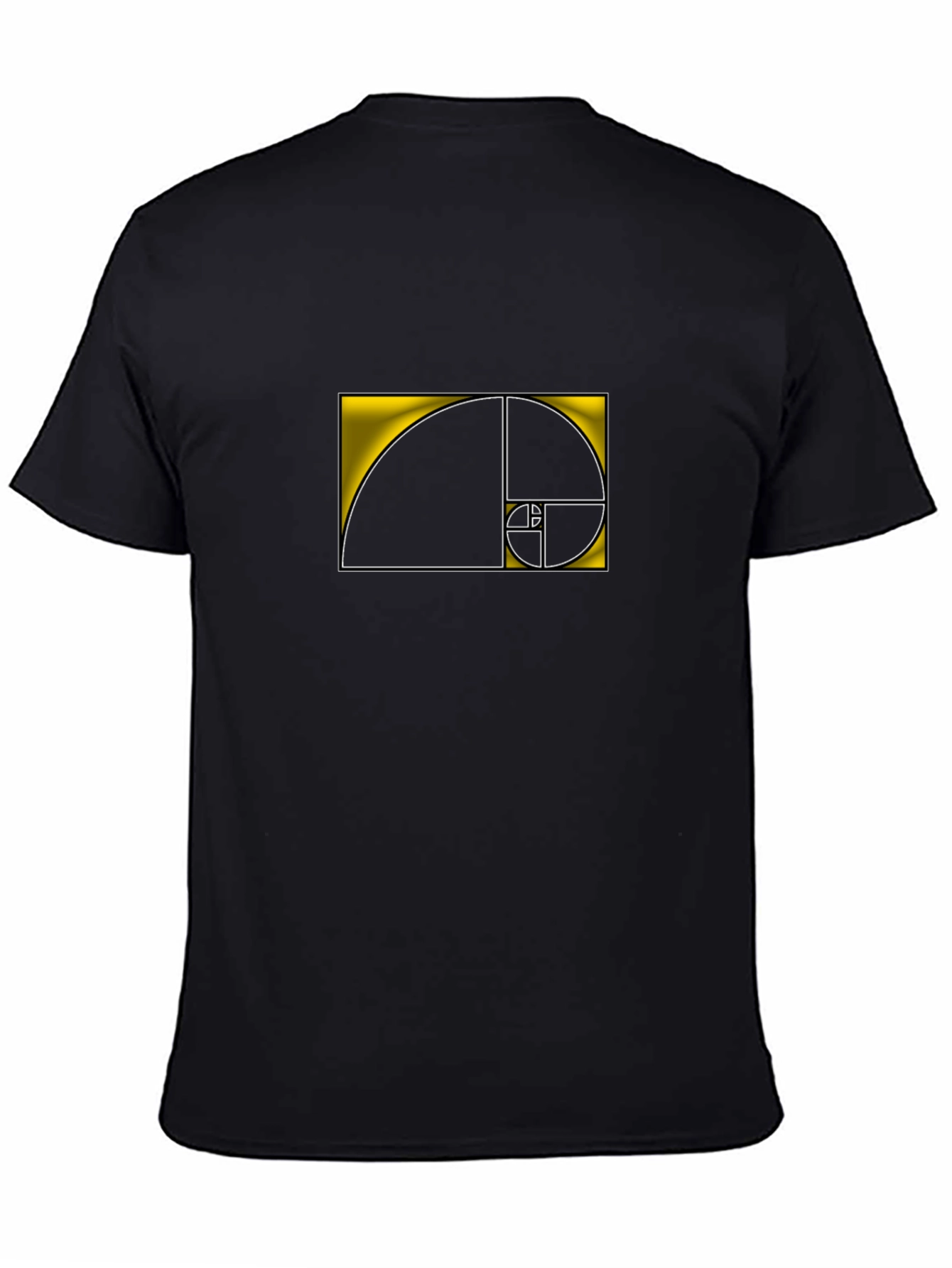 Golden Ratio Black T-Shirt - Geometric Design
