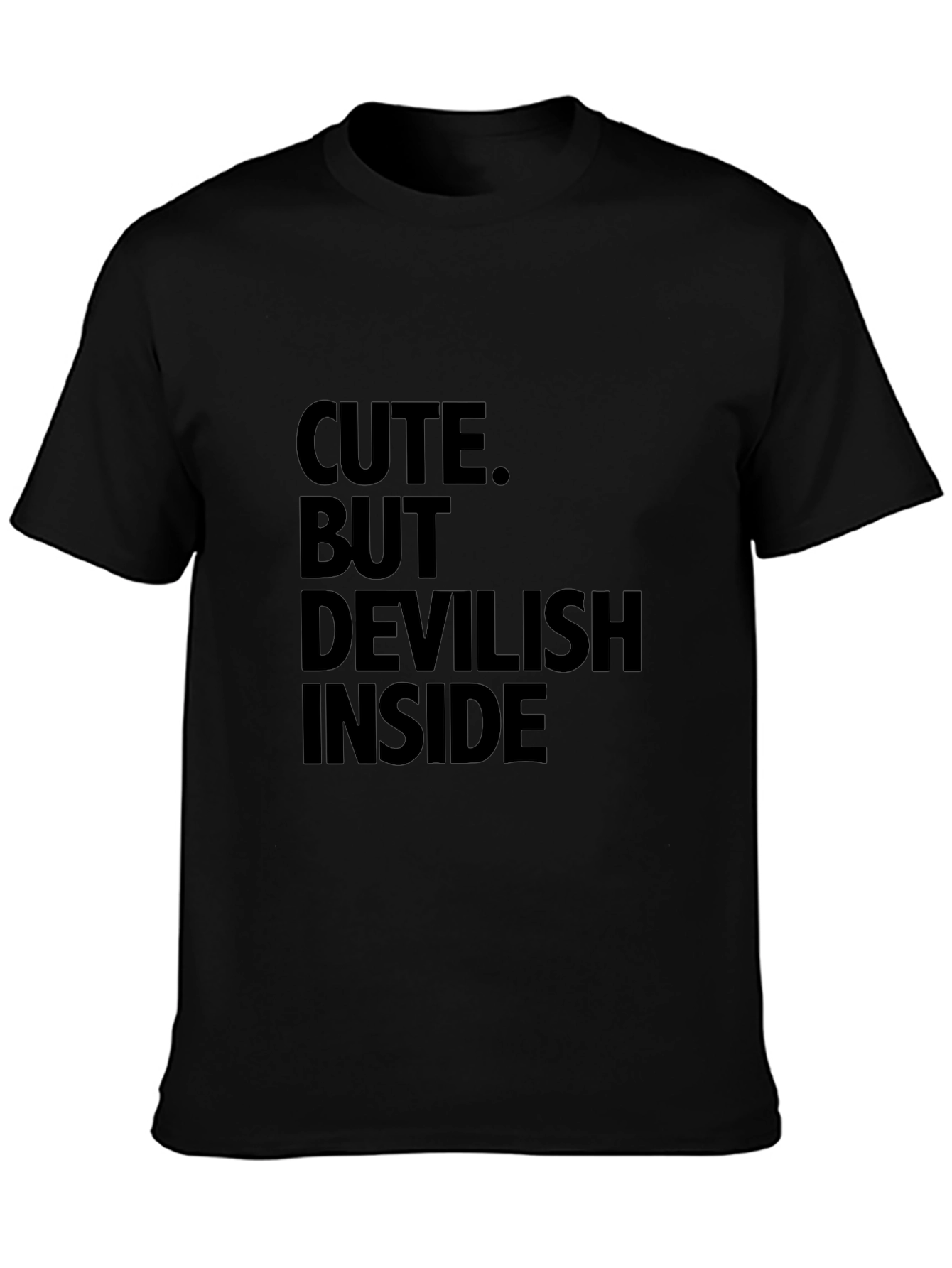 Cute But Devilish Inside Graphic Tee - Black