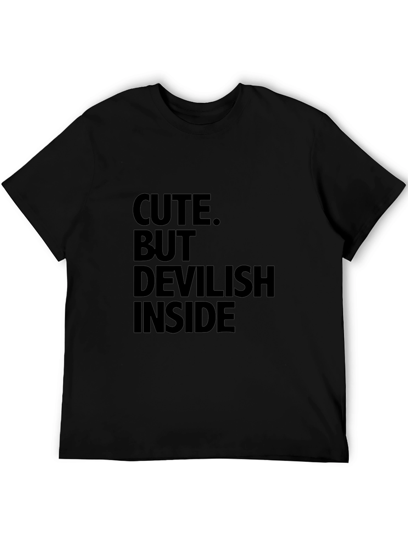 Cute But Devilish Inside Graphic Tee - Black