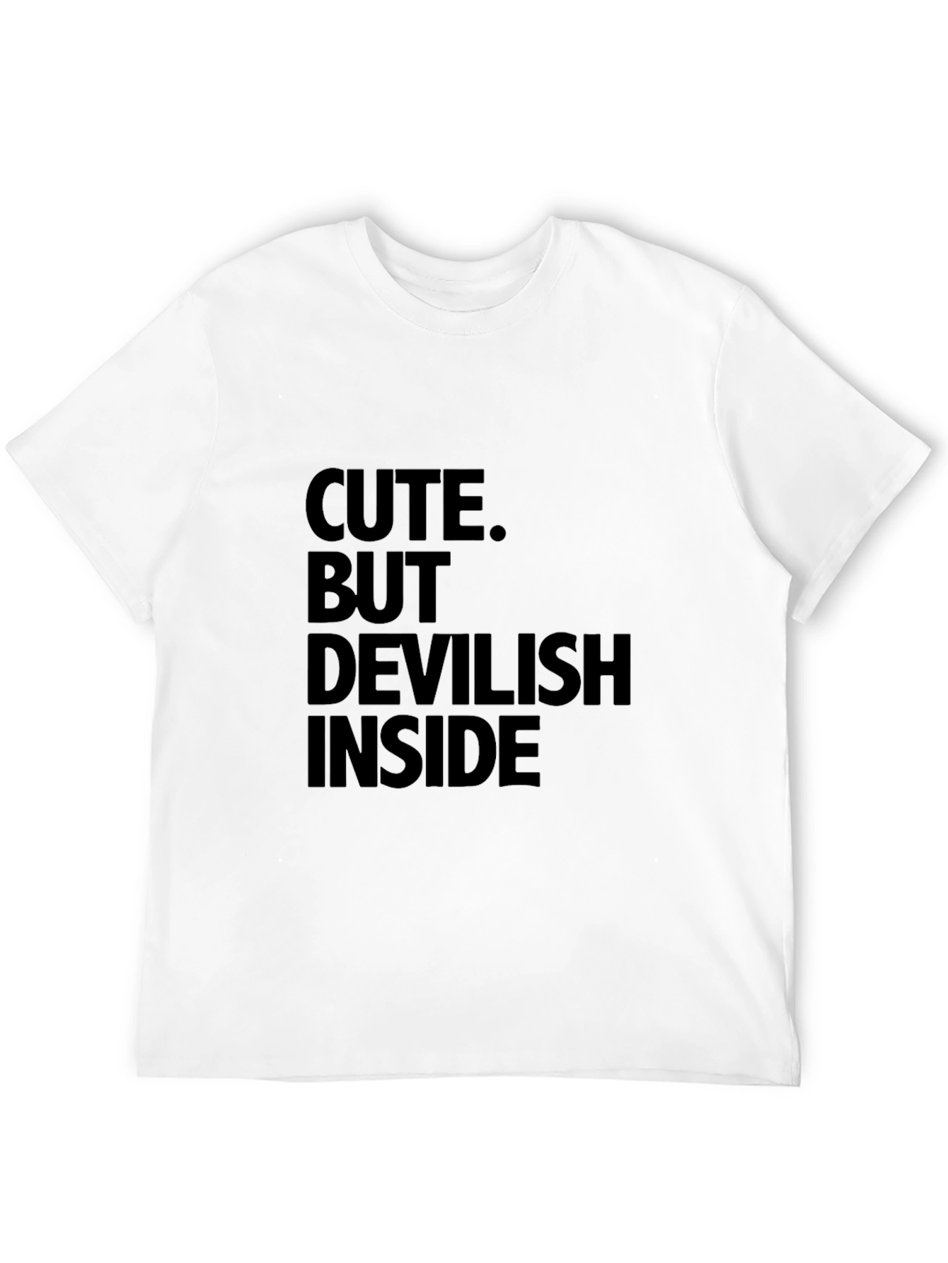 Cute But Devilish Inside Graphic Tee - Black