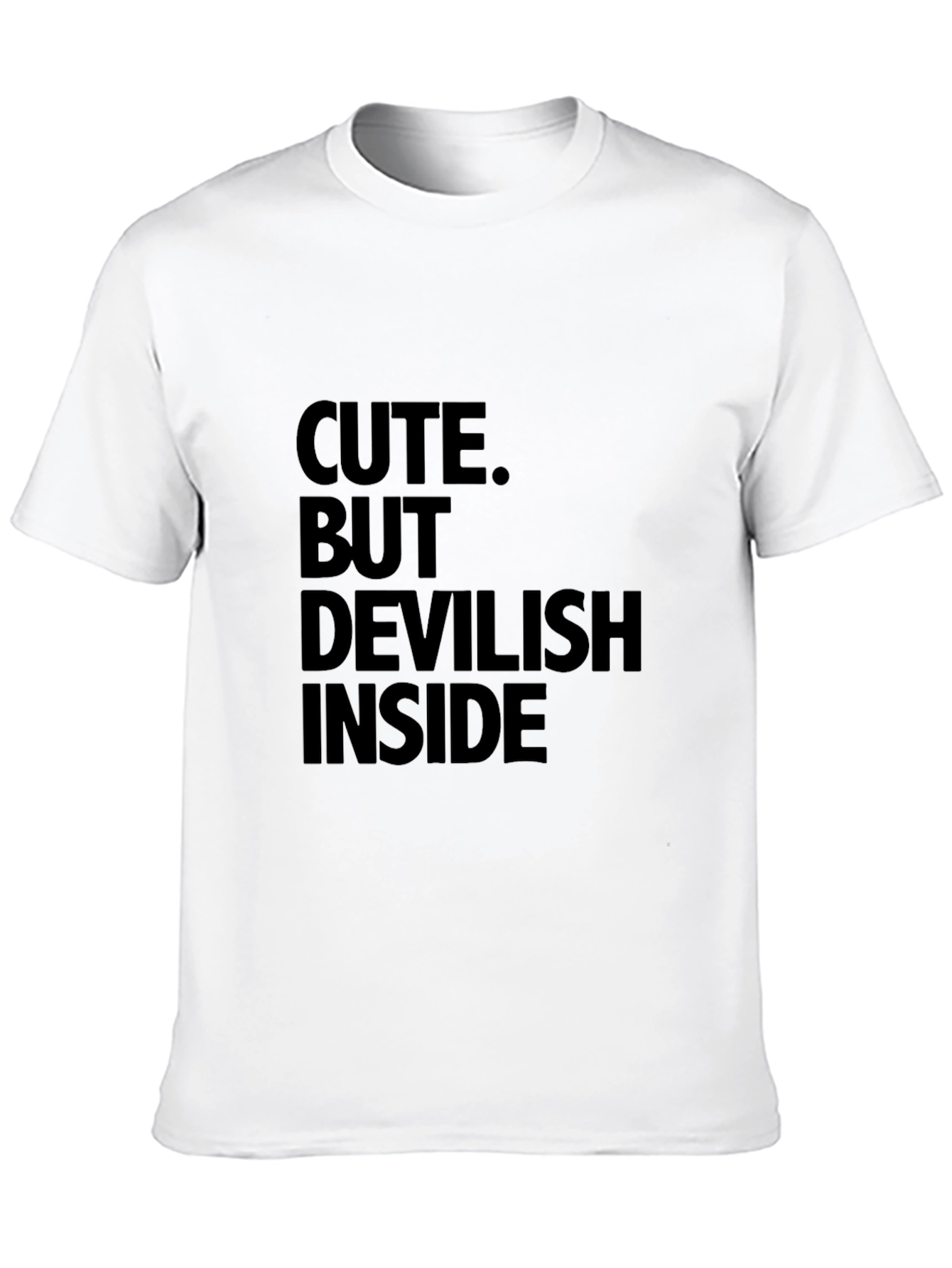 Cute But Devilish Inside Graphic Tee - Black