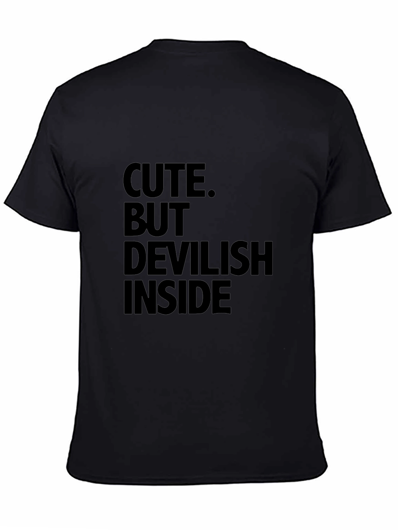 Cute But Devilish Inside Graphic Tee - Black