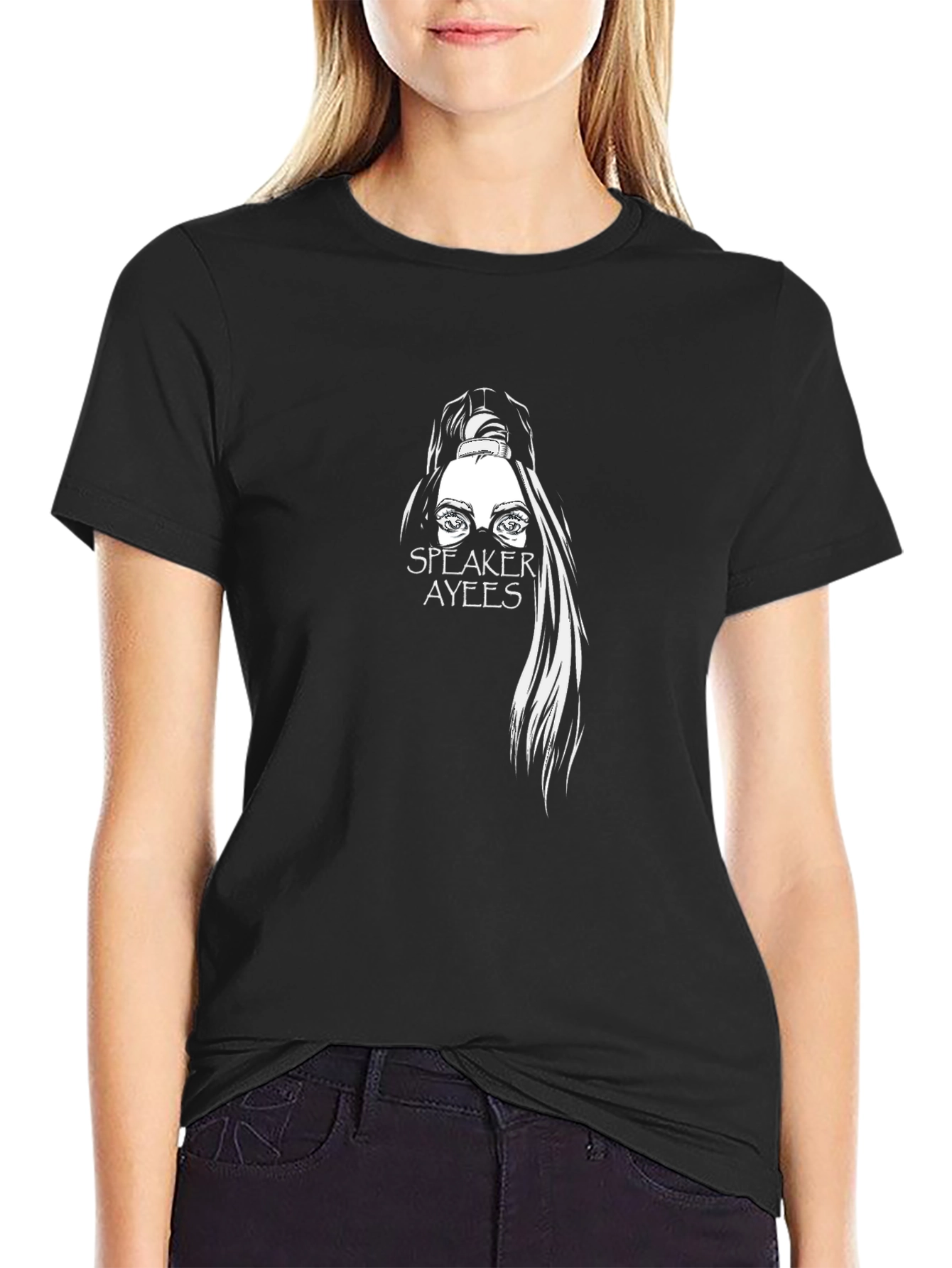 Speaker Ayees Graphic Black T-Shirt