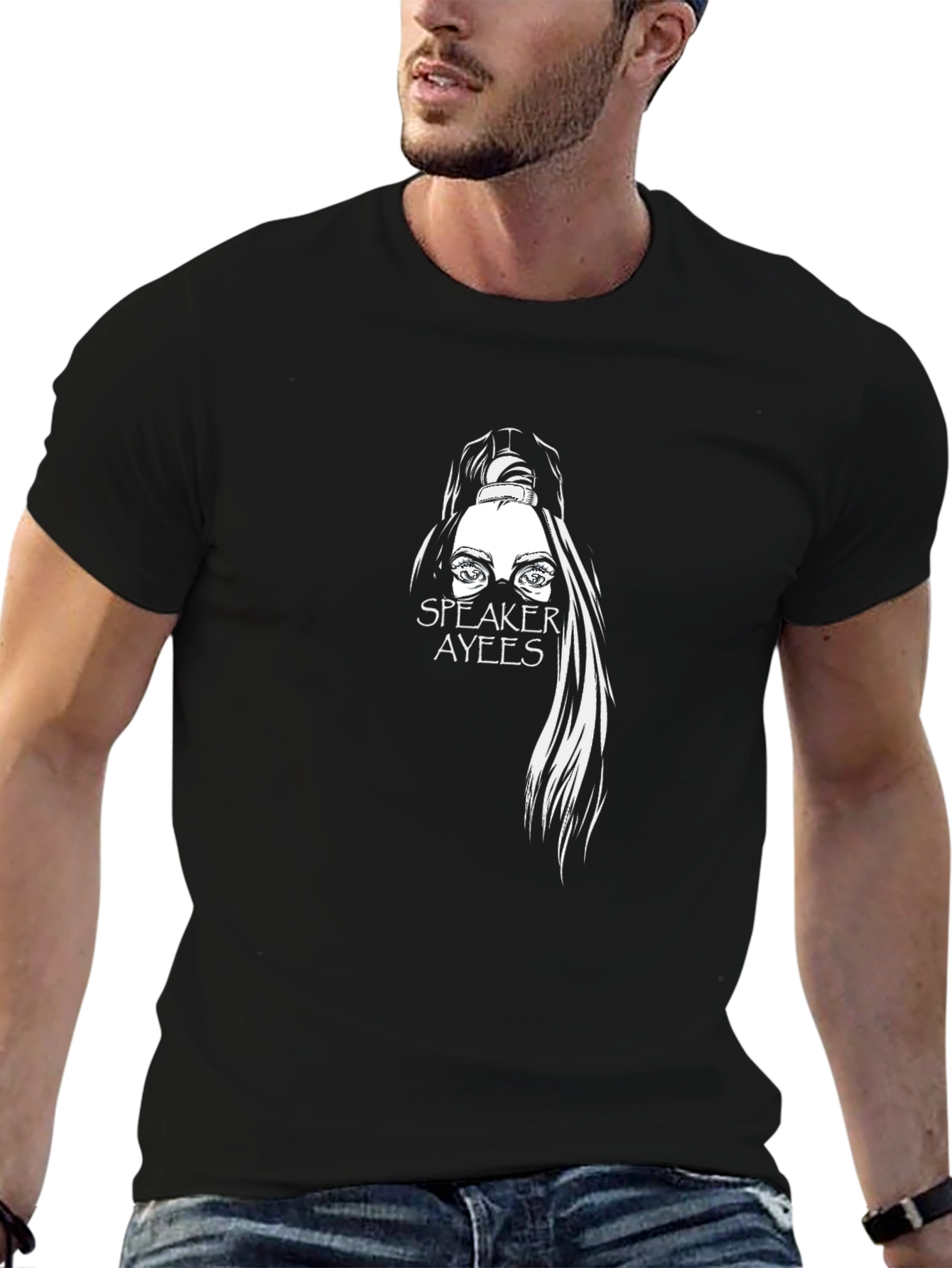 Speaker Ayees Graphic Black T-Shirt