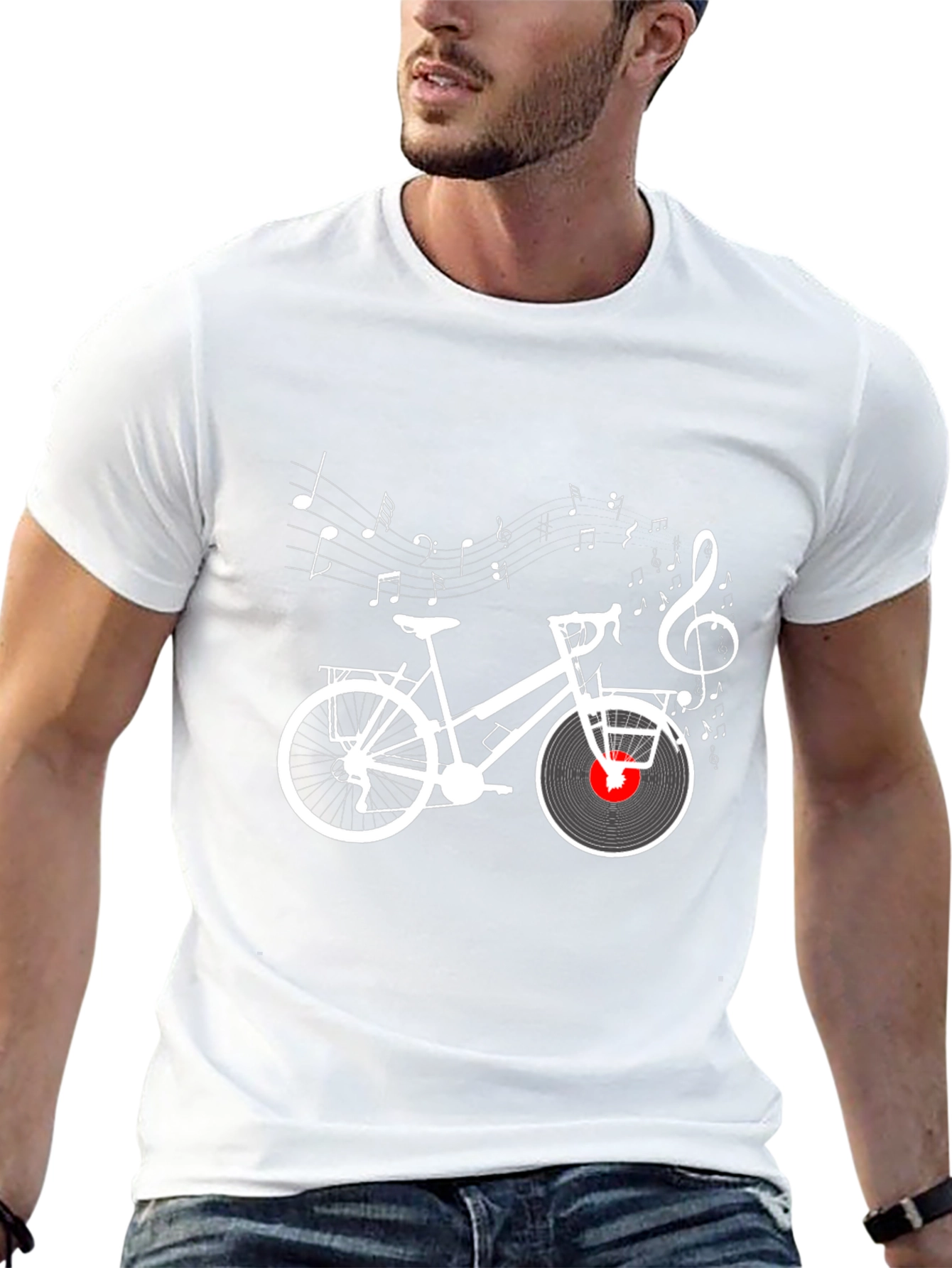 Musical Bicycle T-Shirt - Stylish Black Tee
