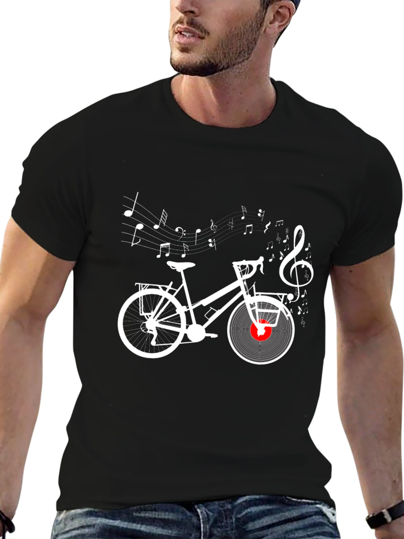 Musical Bicycle T-Shirt - Stylish Black Tee