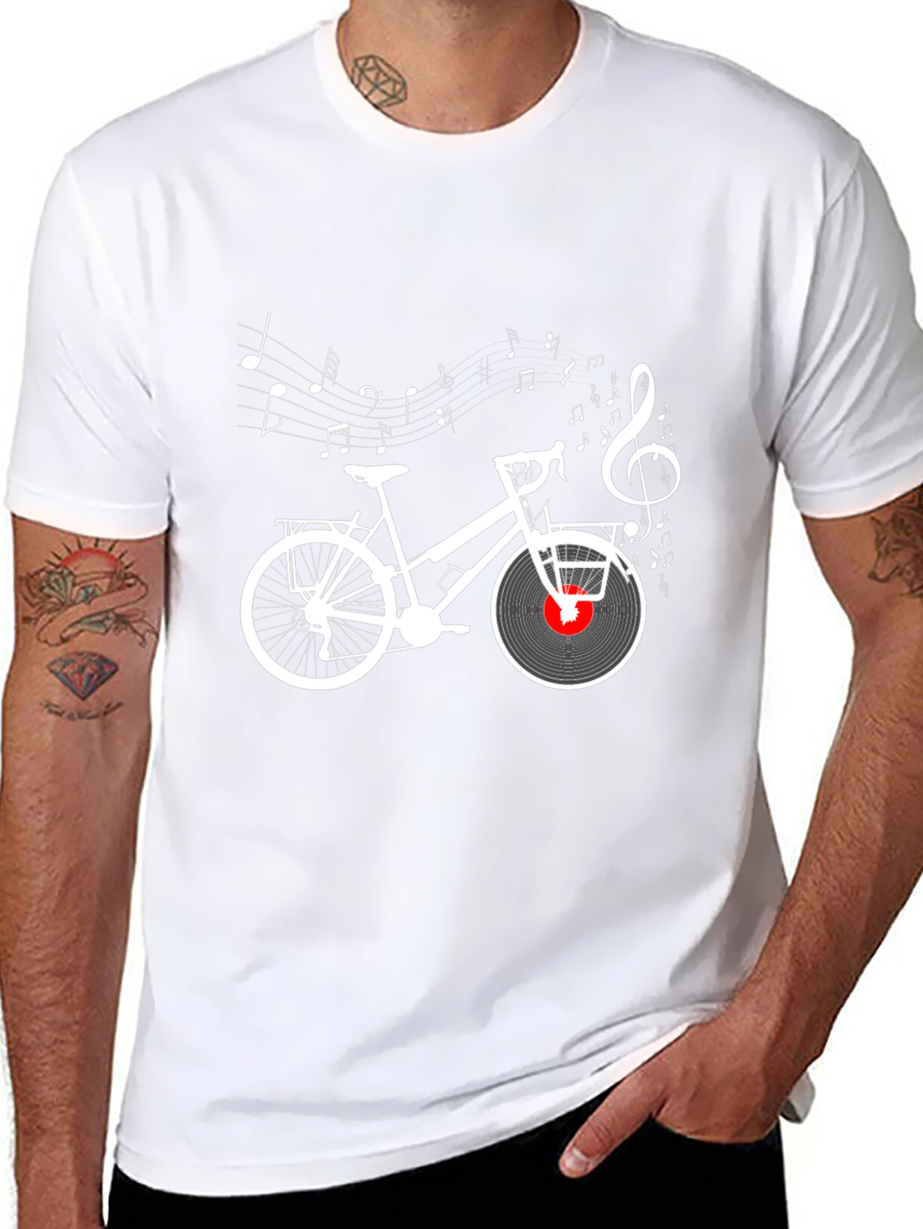 Musical Bicycle T-Shirt - Stylish Black Tee