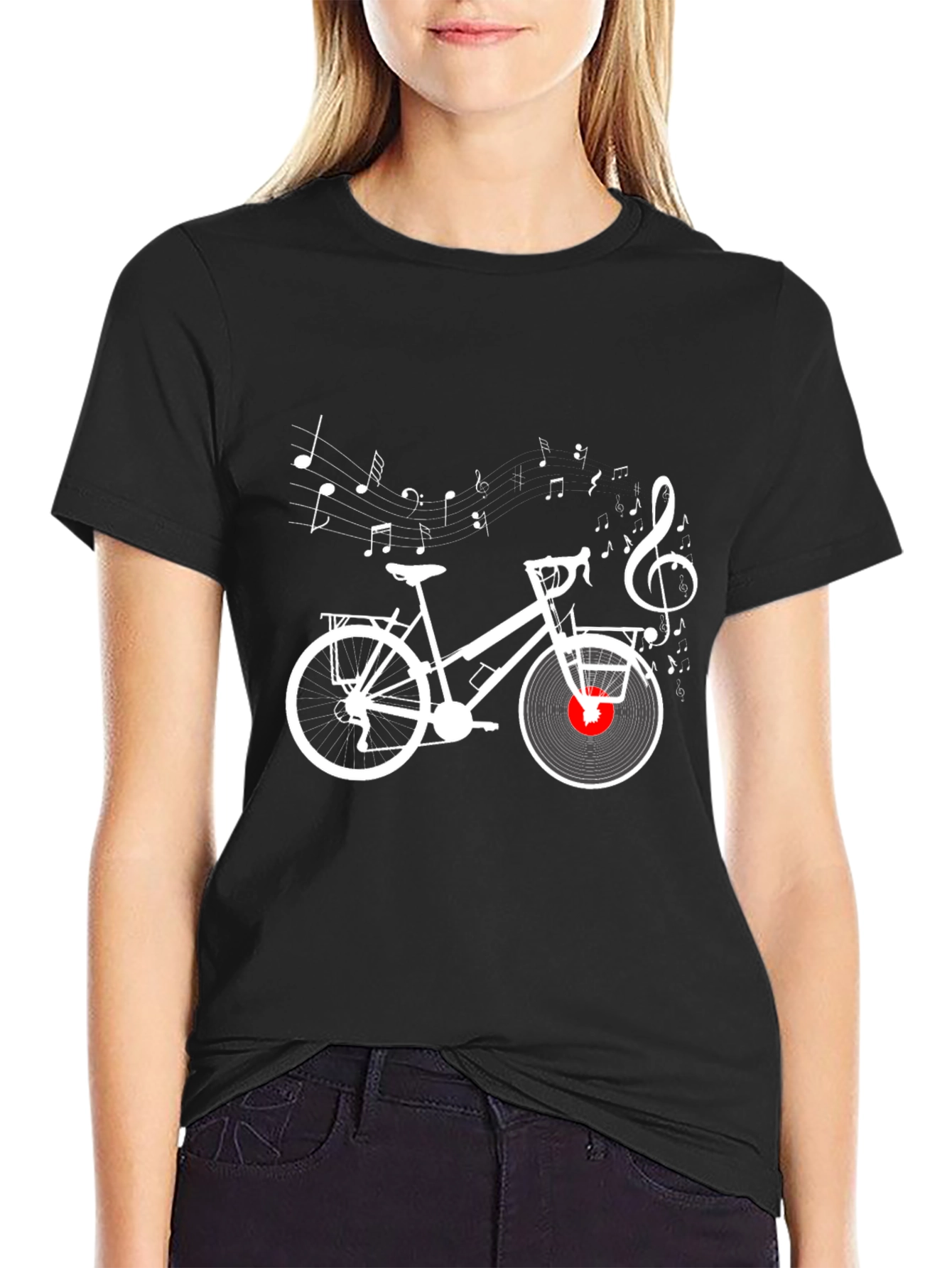 Musical Bicycle T-Shirt - Stylish Black Tee