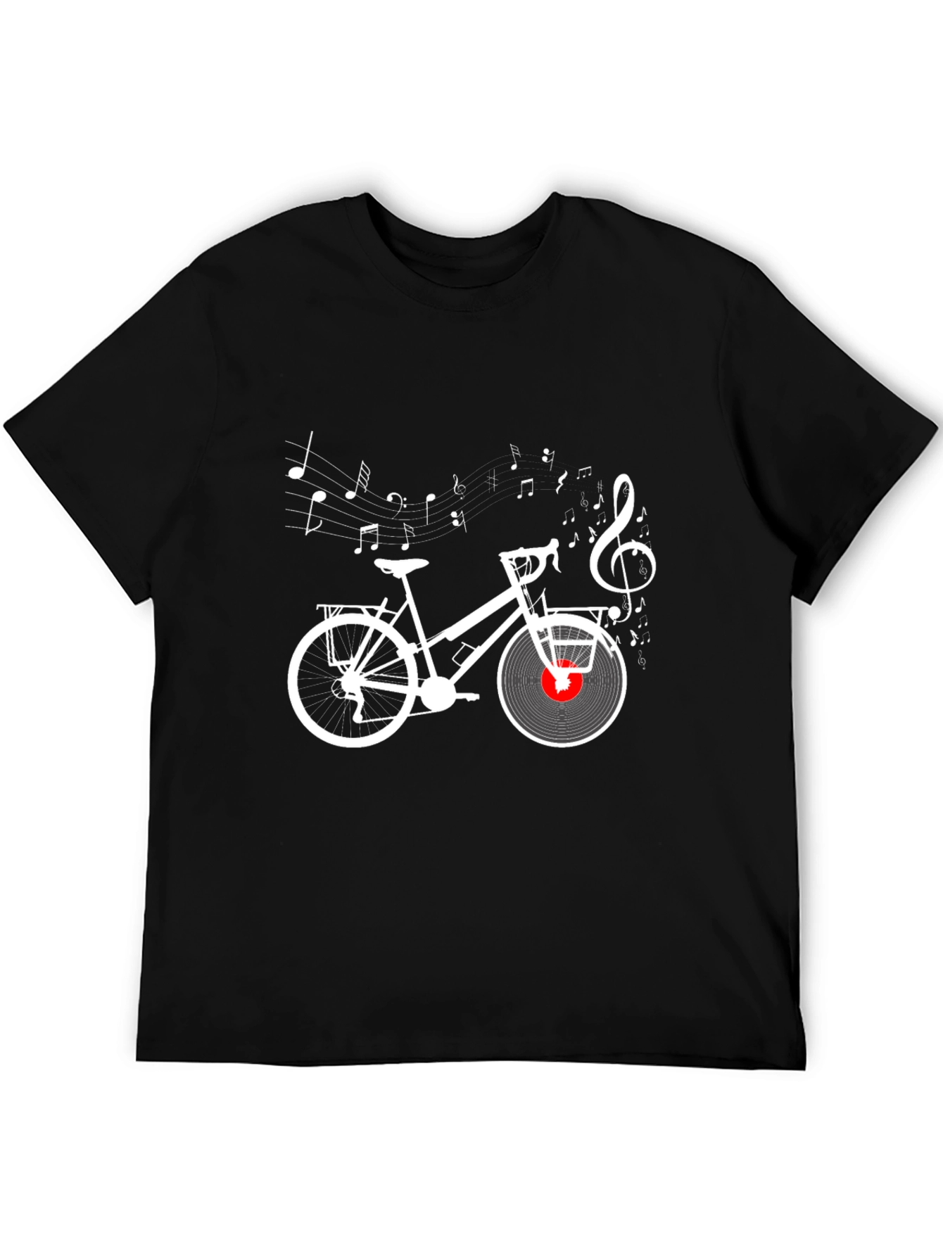 Musical Bicycle T-Shirt - Stylish Black Tee