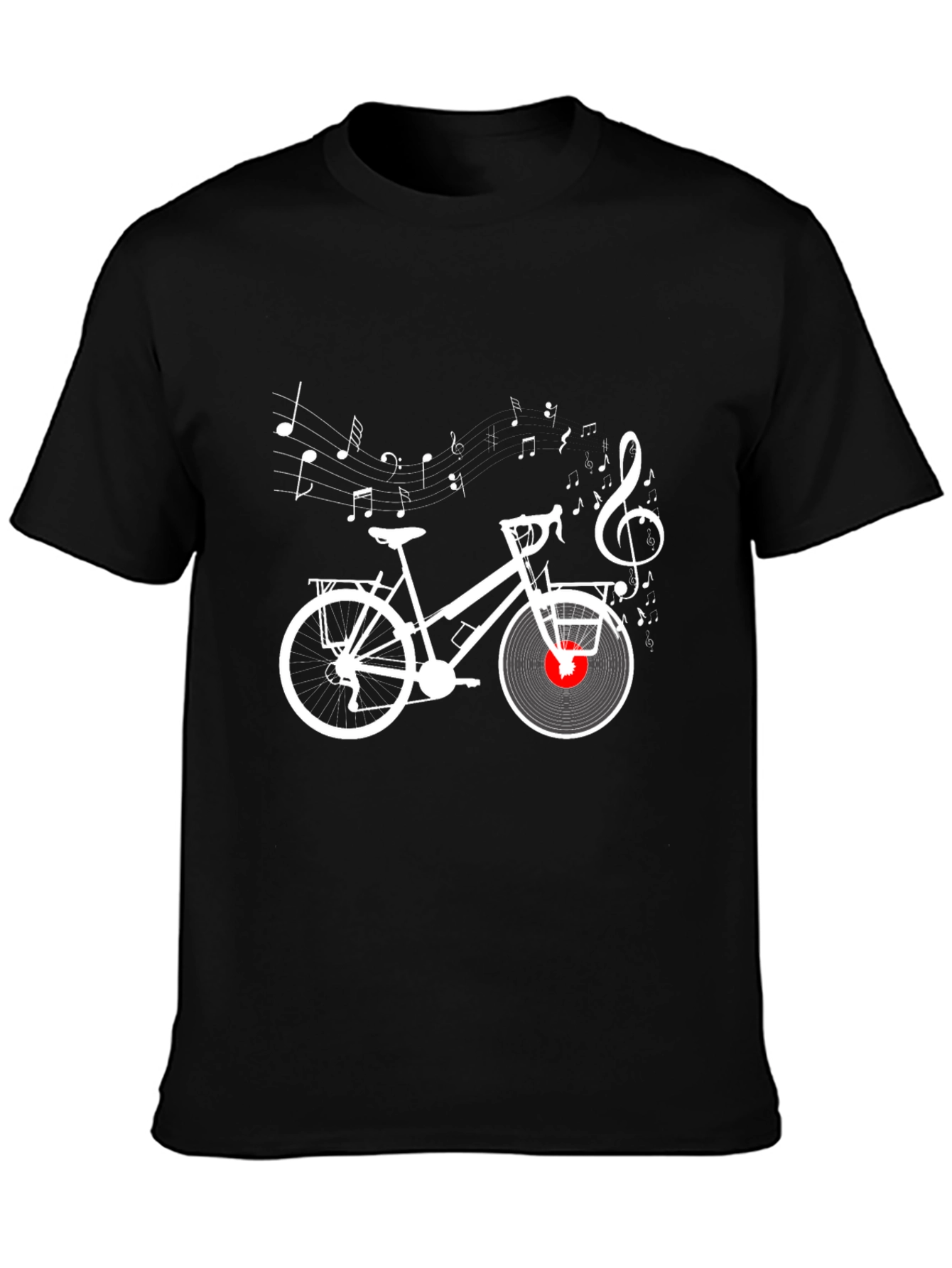 Musical Bicycle T-Shirt - Stylish Black Tee