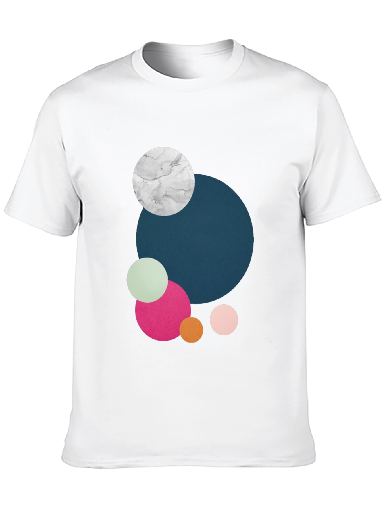 Modern Abstract Circles Graphic Tee - Black