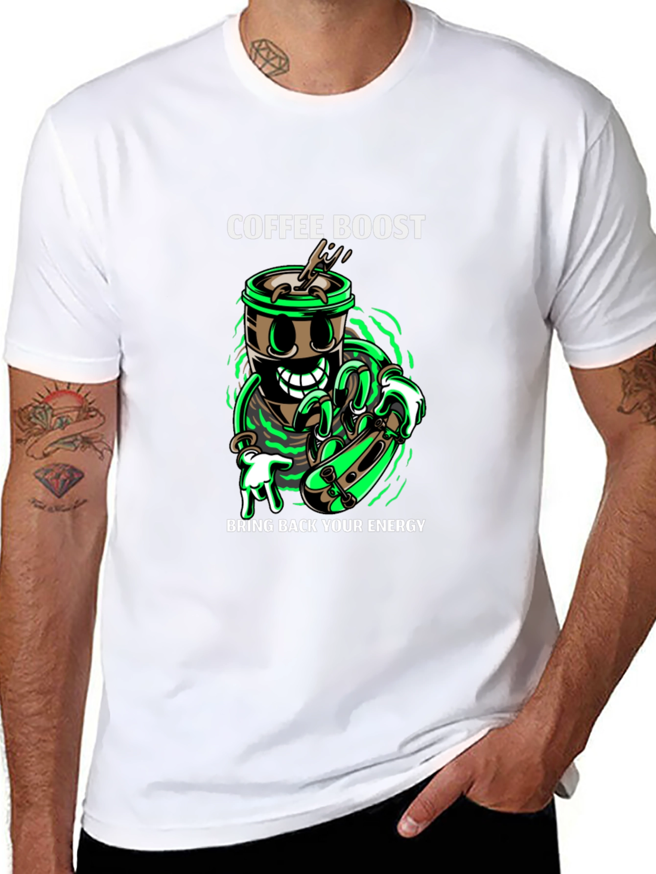 Coffee Boost Graphic T-Shirt - Energy Recharge