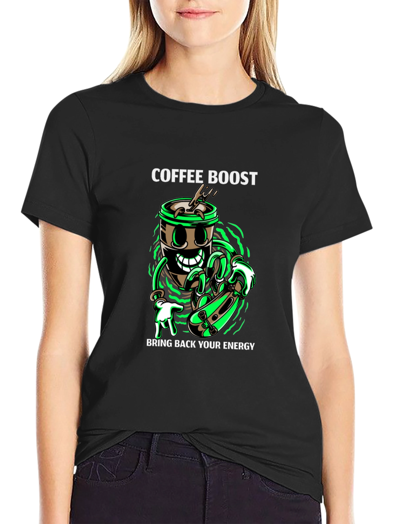 Coffee Boost Graphic T-Shirt - Energy Recharge