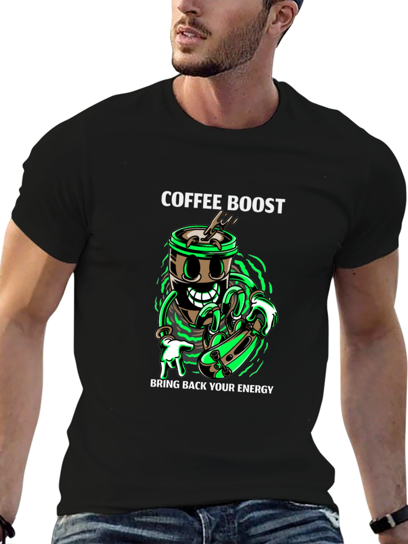 Coffee Boost Graphic T-Shirt - Energy Recharge
