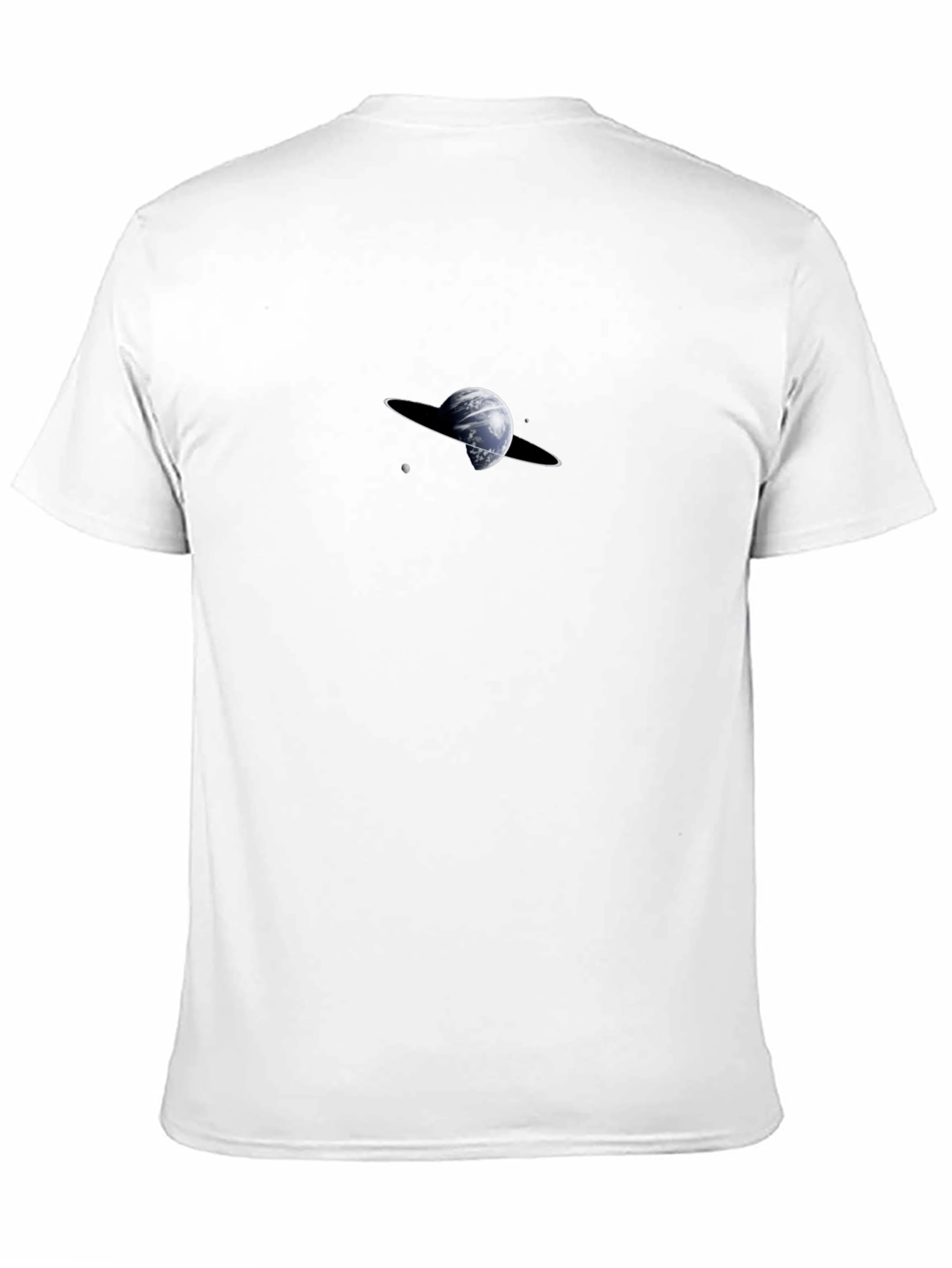 Saturn Graphic Black T-Shirt - Modern Space Design