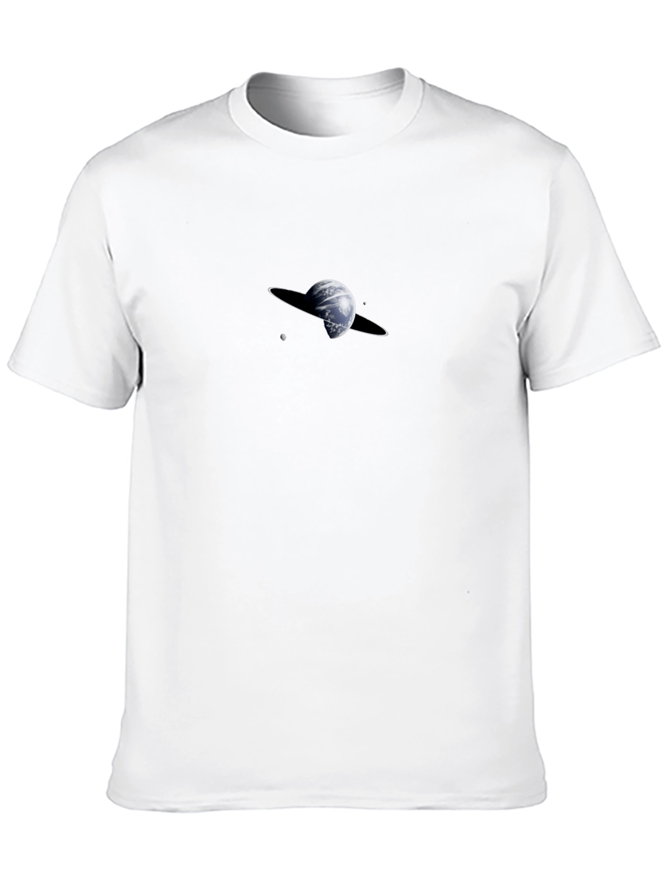 Saturn Graphic Black T-Shirt - Modern Space Design