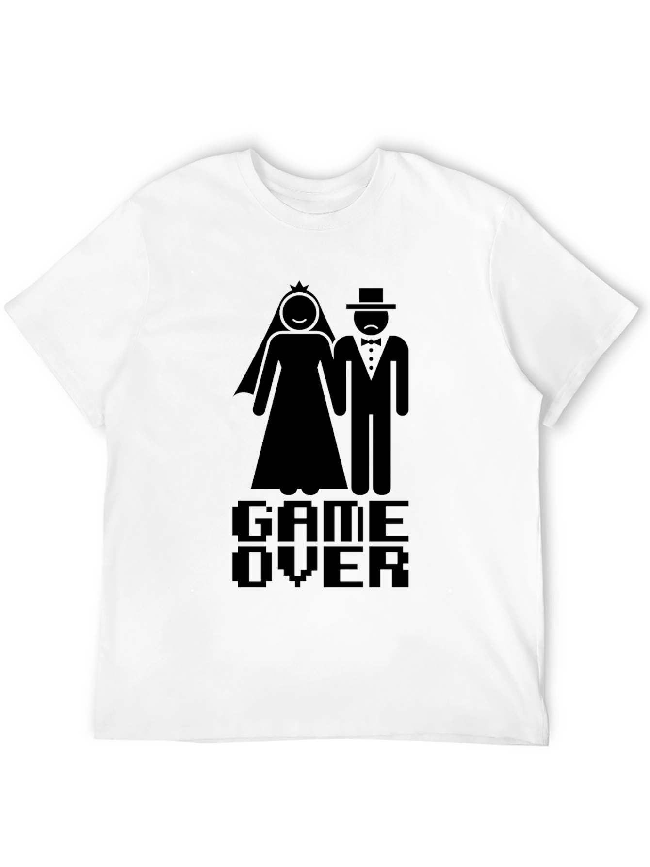 Game Over Wedding Graphic Tee - Black Cotton Blend
