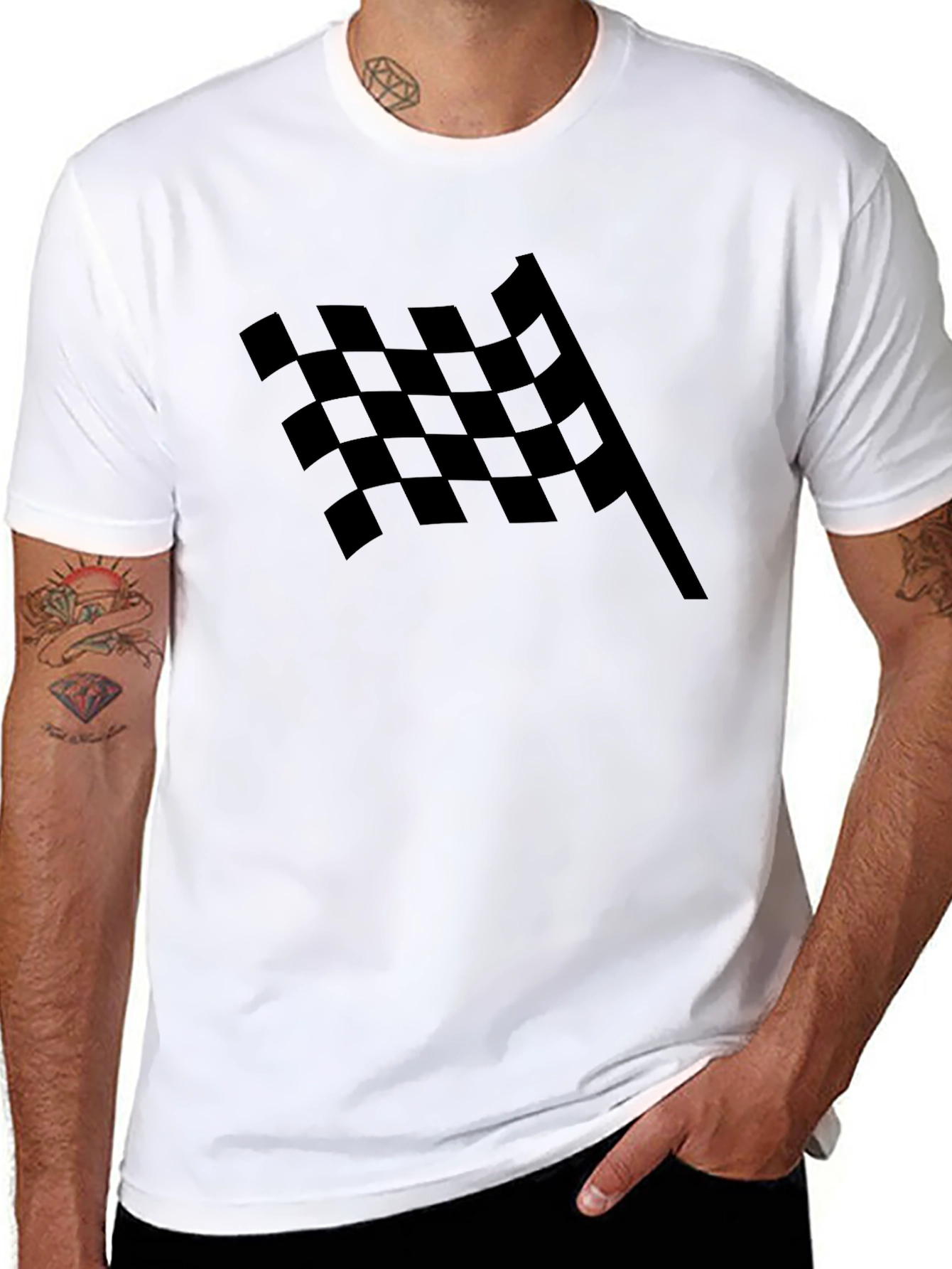 Checkered Flag Graphic Tee - Racing Fan Apparel