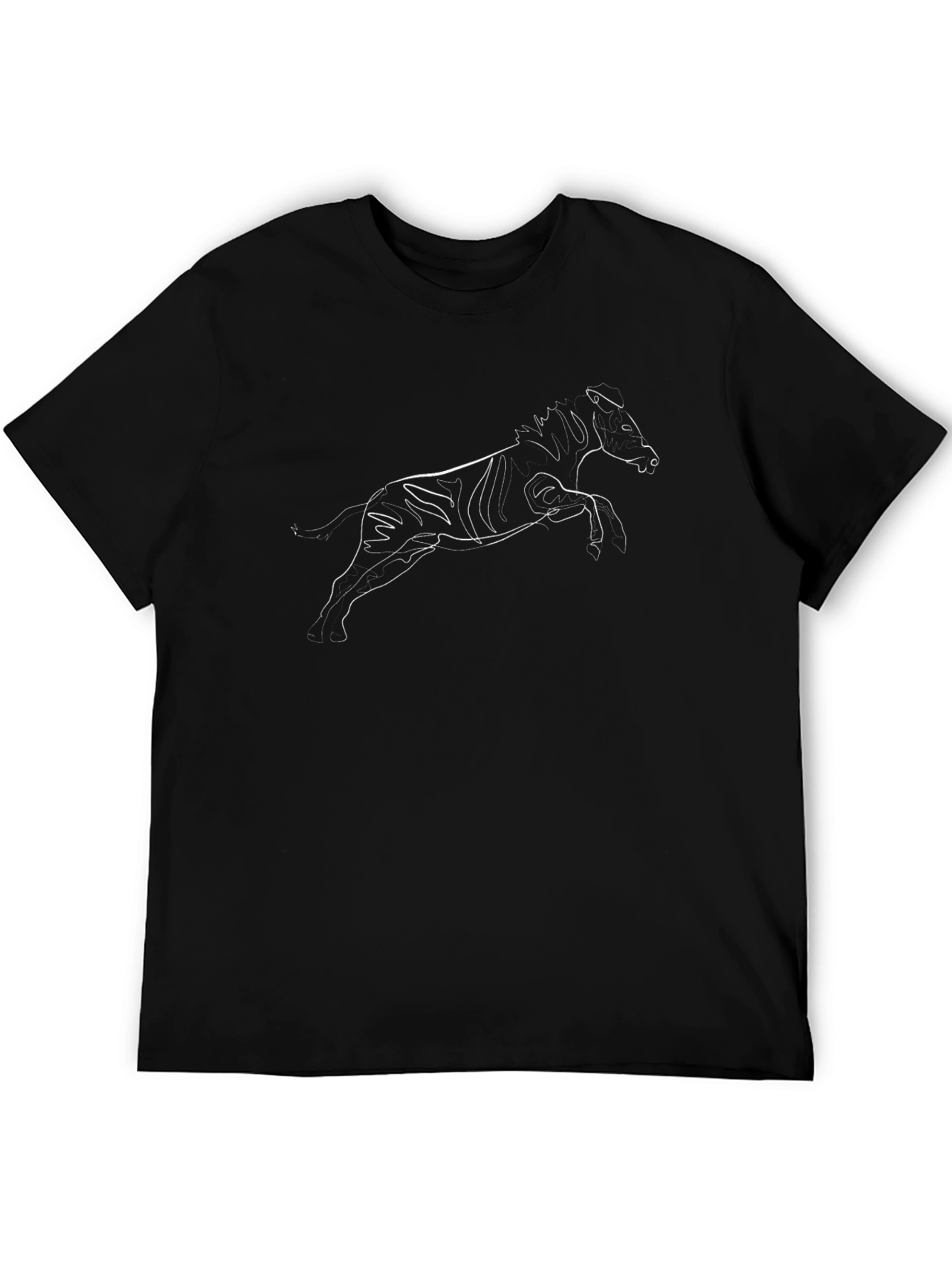 Abstract Horse Graphic Tee - Black
