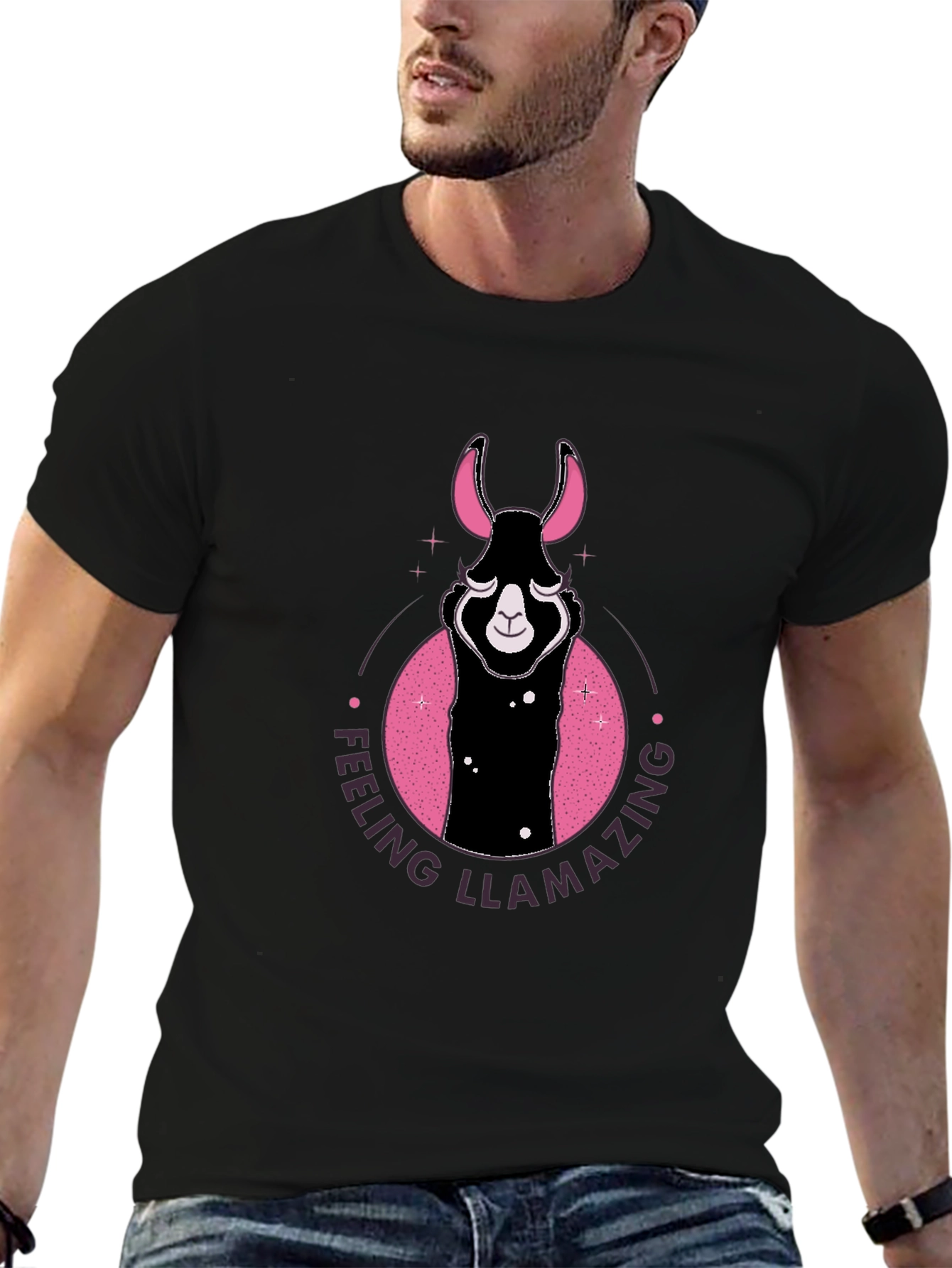 Feeling Llamazing Black Graphic Tee