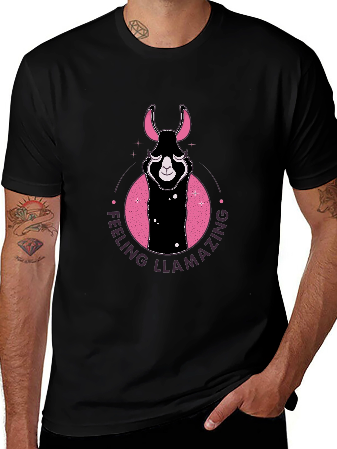 Feeling Llamazing Black Graphic Tee