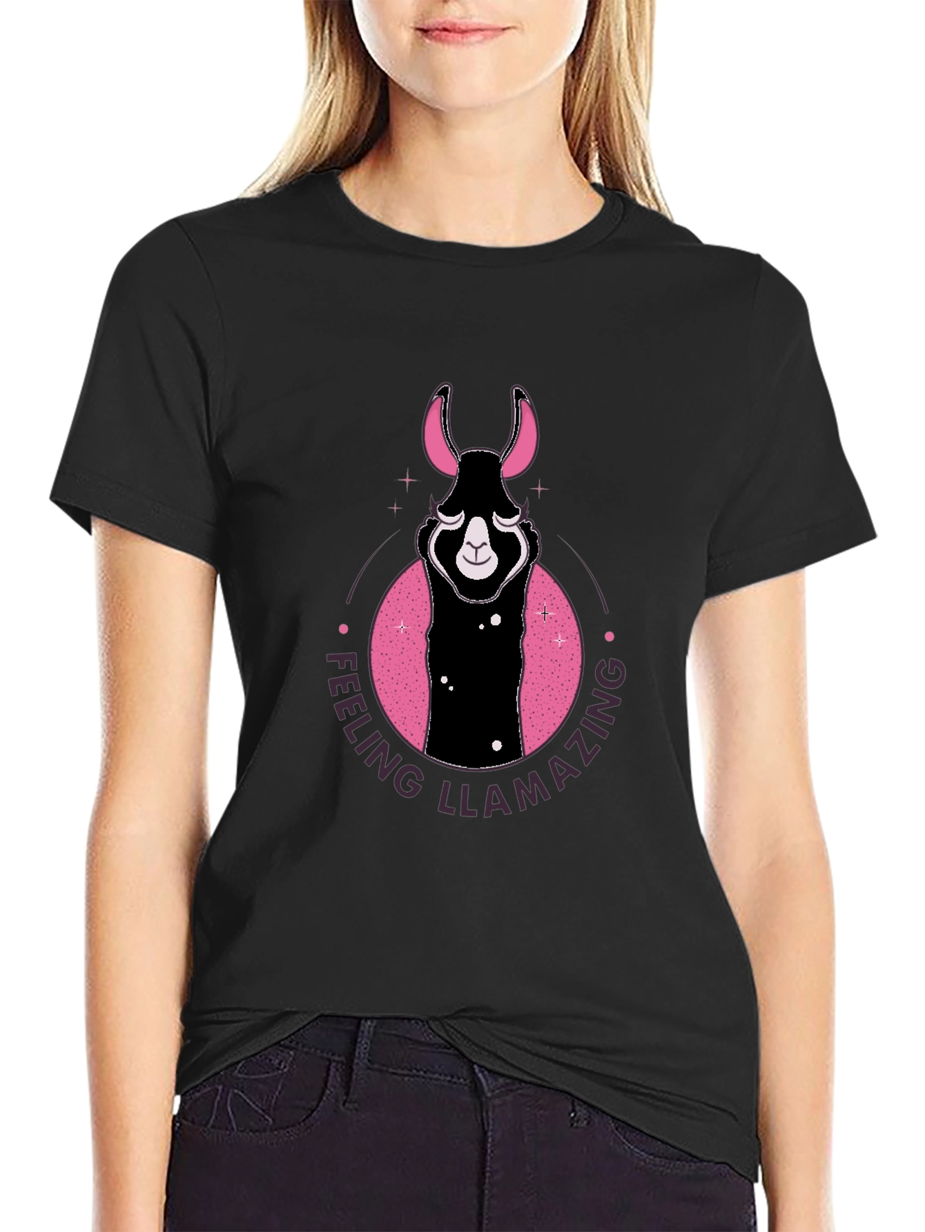 Feeling Llamazing Black Graphic Tee
