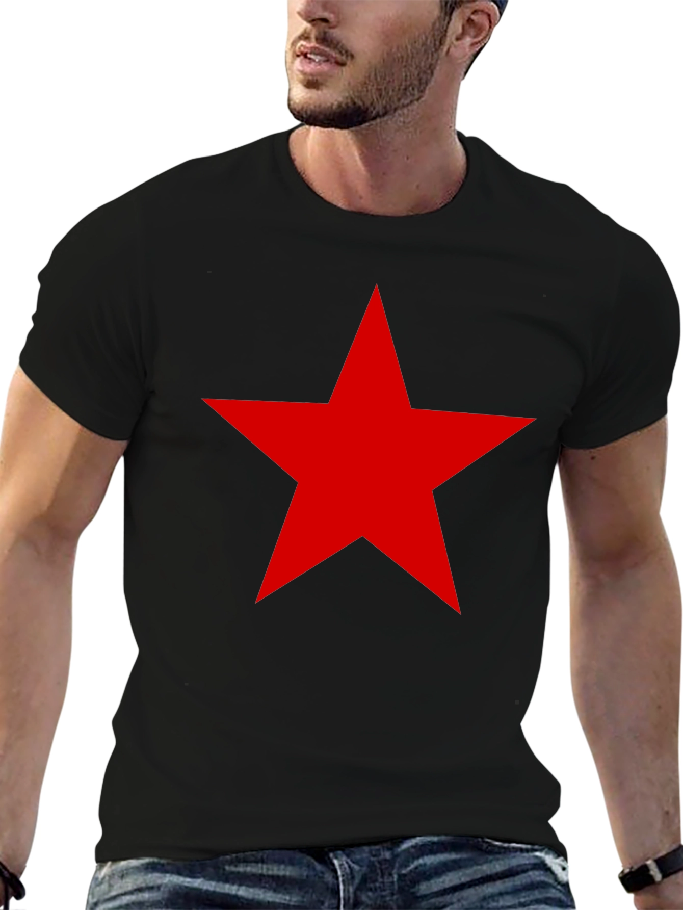 Red Star Graphic Tee - Black