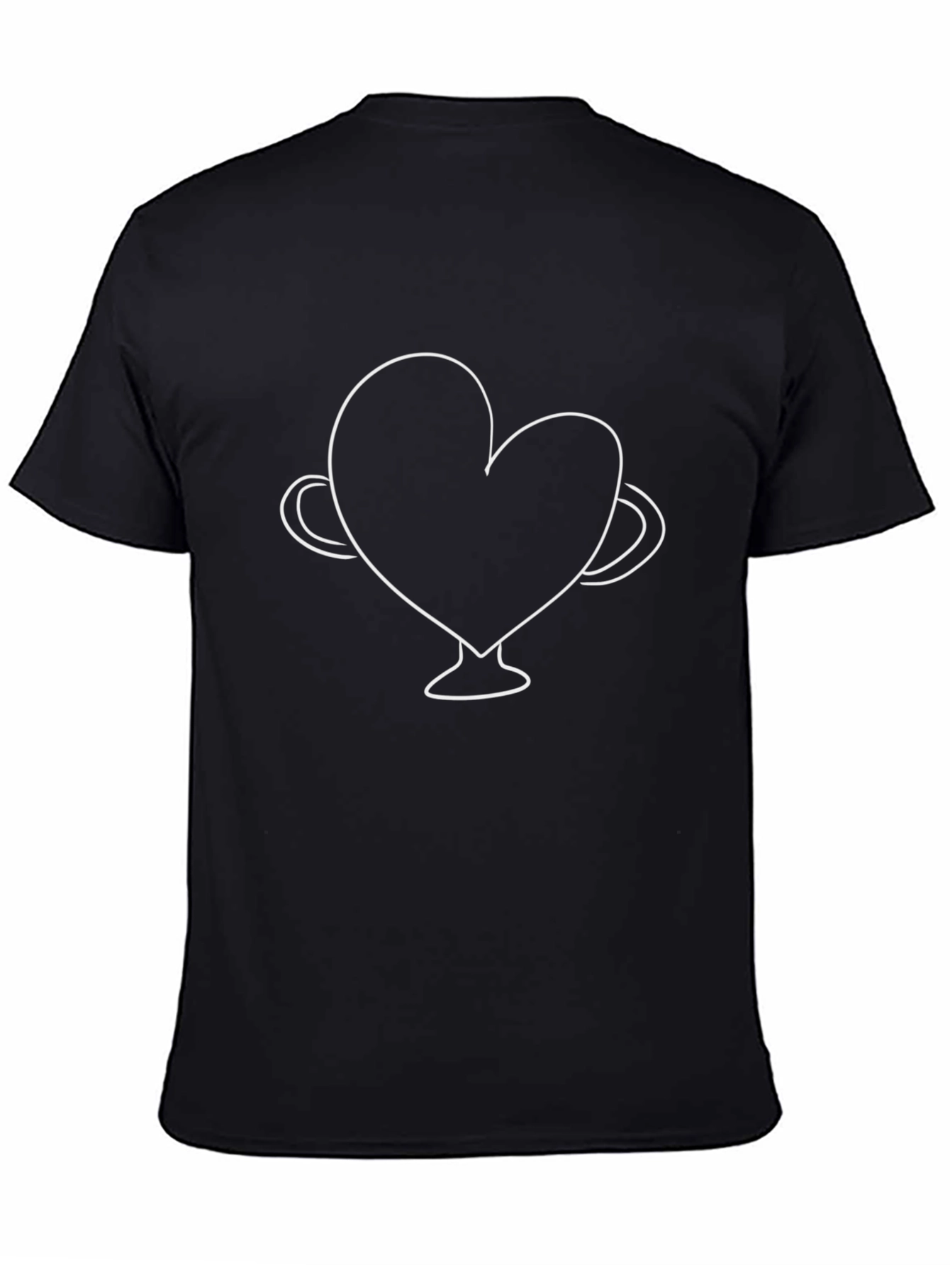 Heart Trophy Graphic Tee - Black Cotton T-Shirt