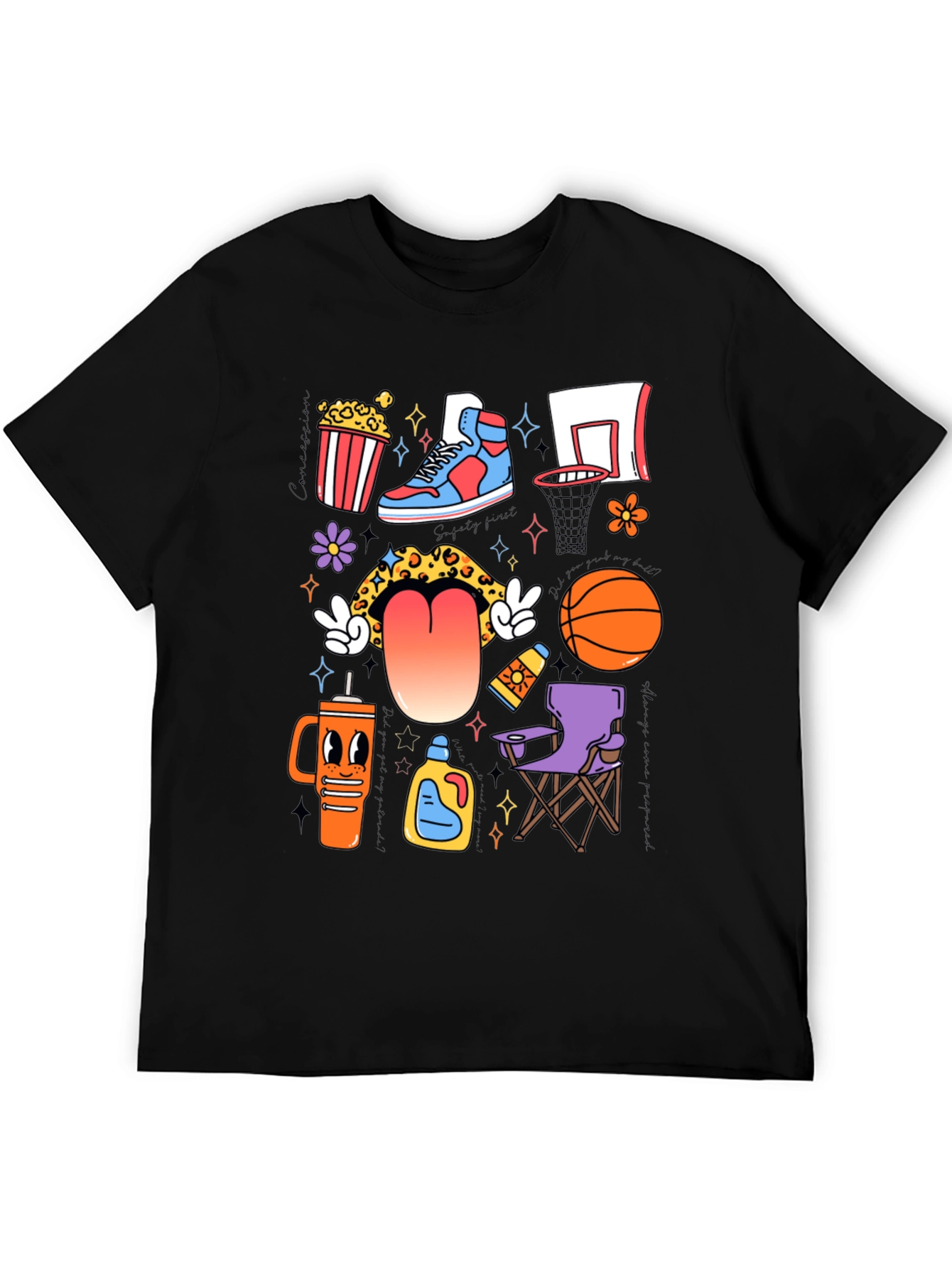 Funky Basketball Lovers Graphic T-Shirt