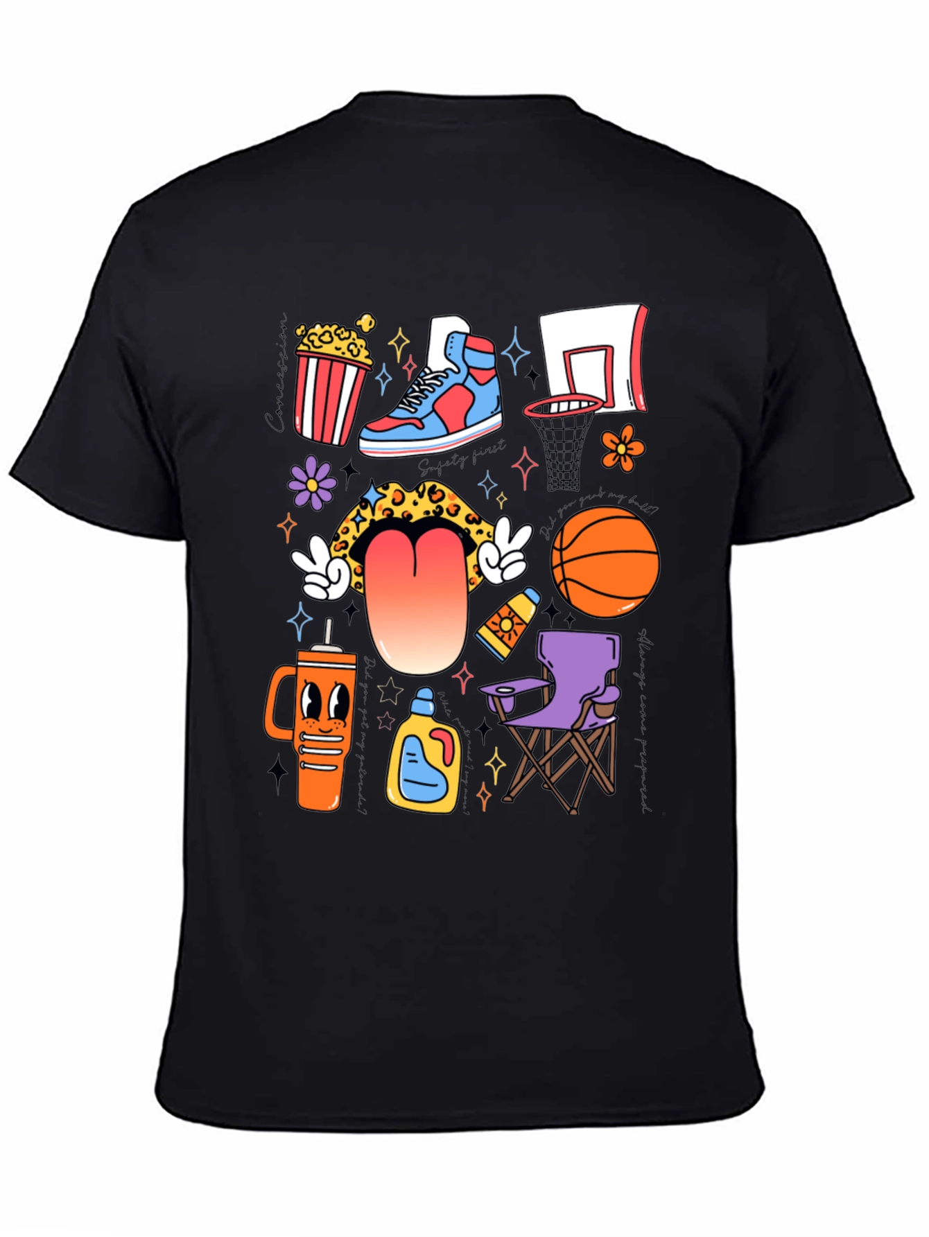 Funky Basketball Lovers Graphic T-Shirt