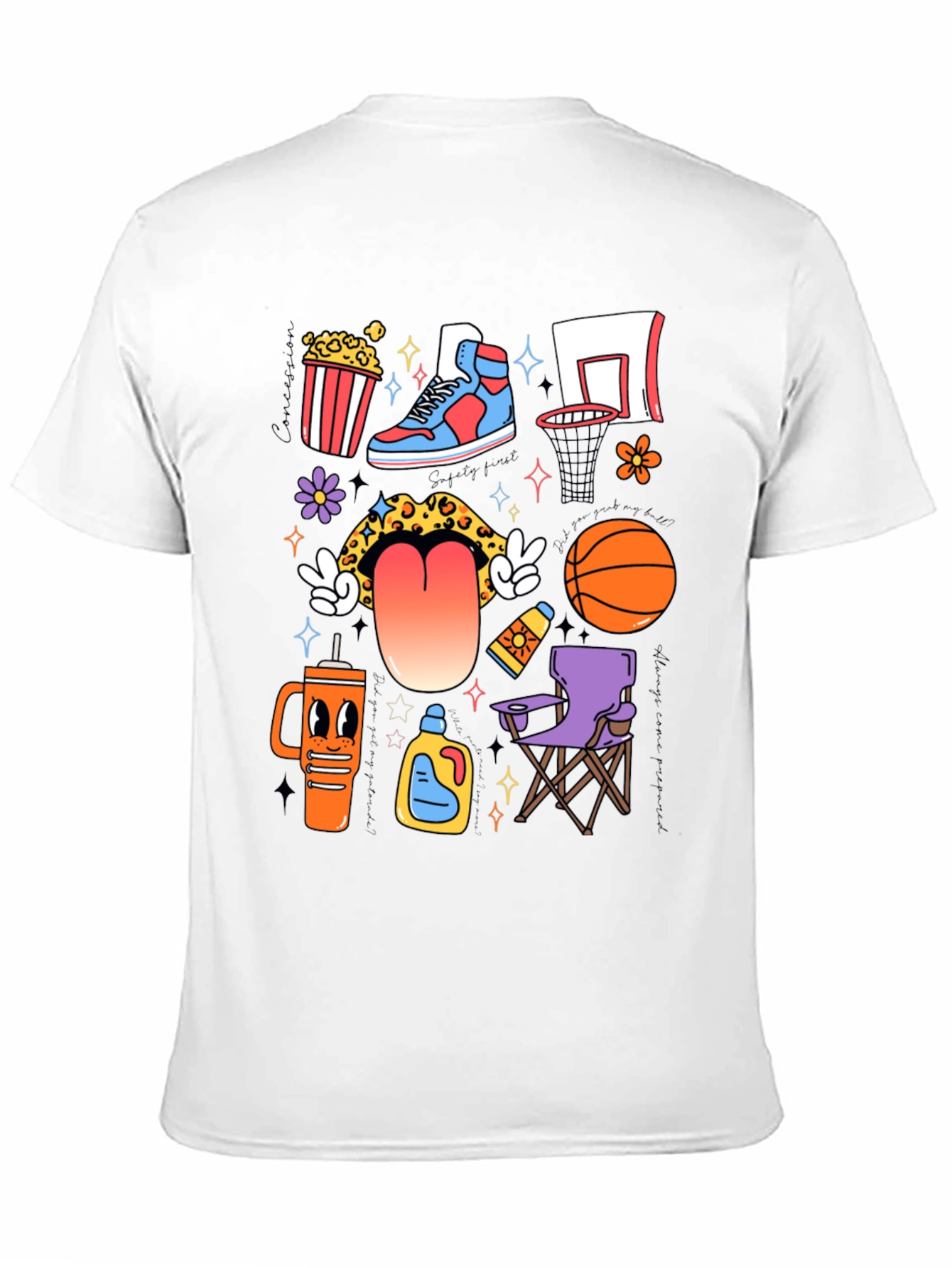 Funky Basketball Lovers Graphic T-Shirt
